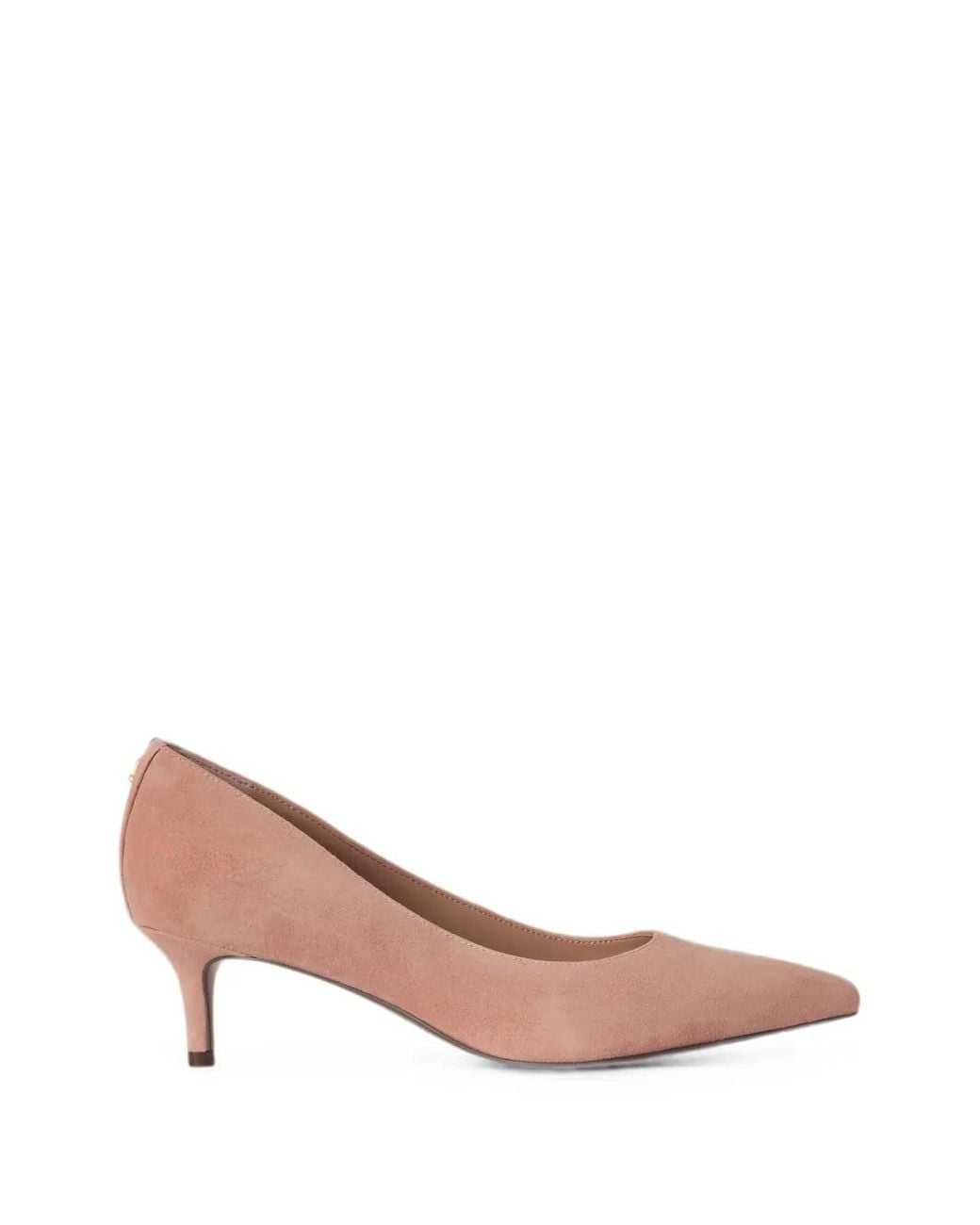 Ralph Lauren Pink Adrienne Suede Kitten Heel Point Toe Pump