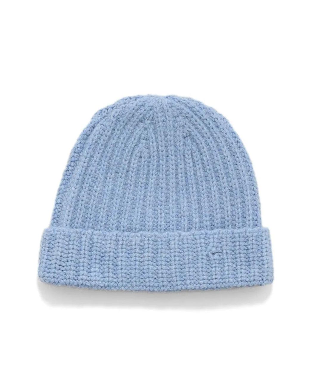 Marni Blue Shetland Wool Beanie With Mending-Embroidery