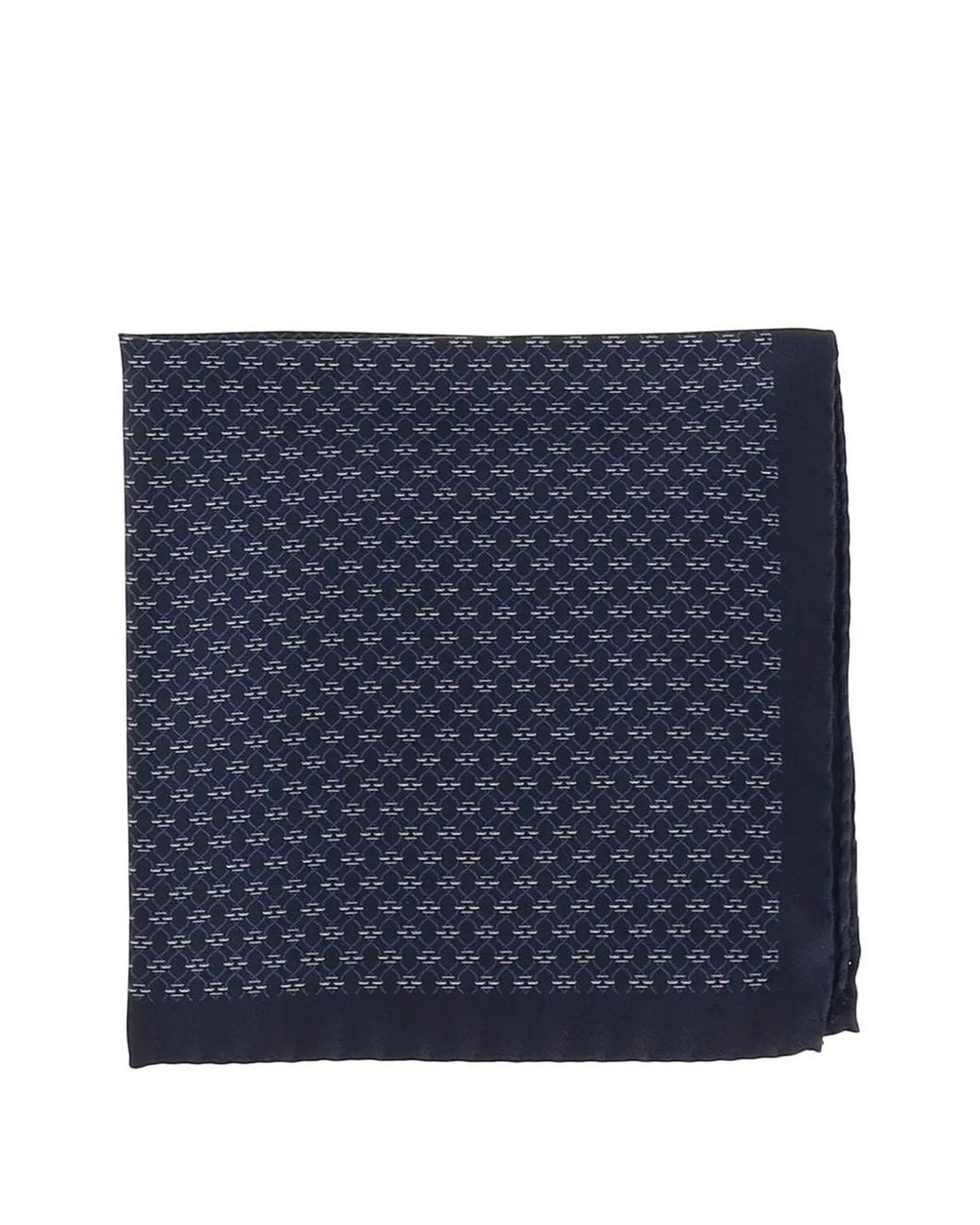 Boss Blue One Silk Pocket Square With Printed Pattern for men