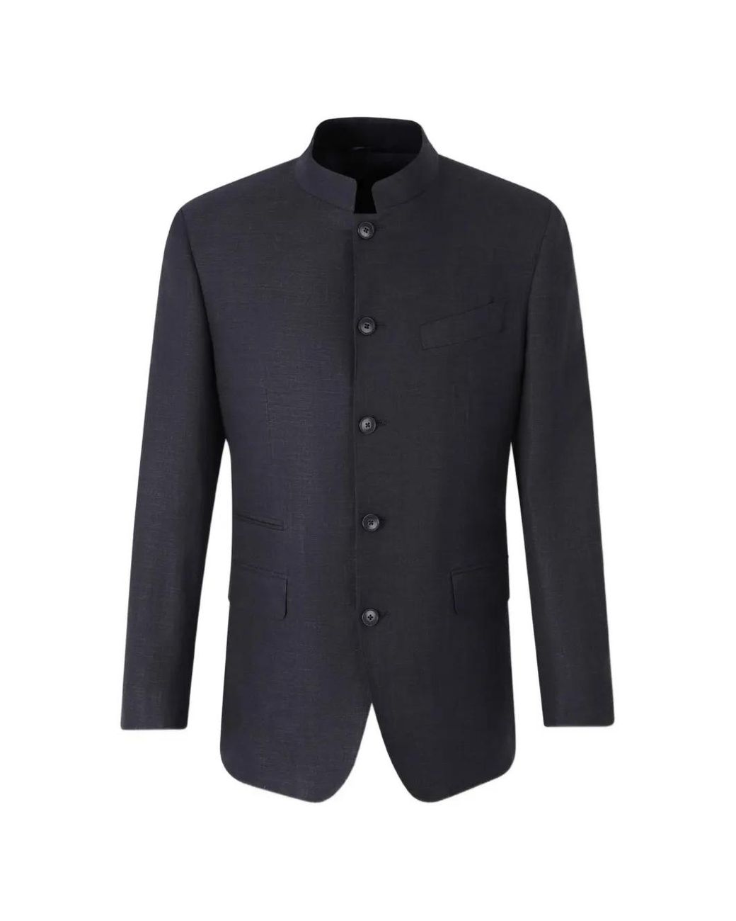 Atelier Munro Blue Veste Boutonnée À Col Mao for men