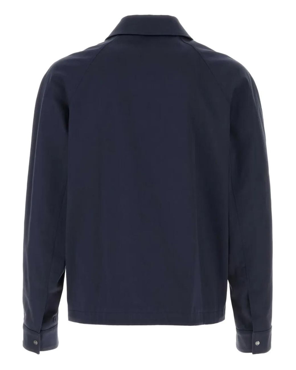 Fendi Blue Logo-Appliqué Zip-Up Jacket for men