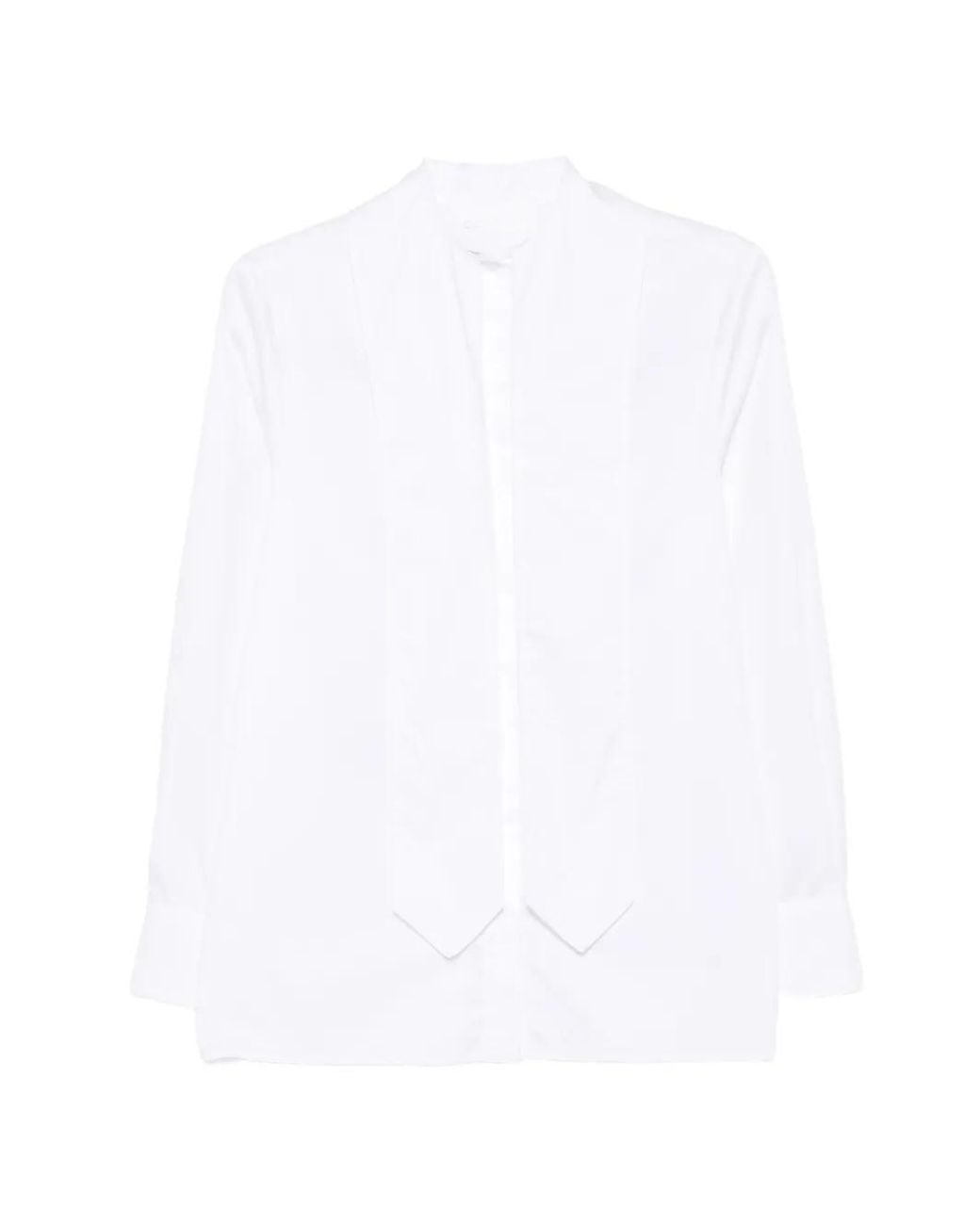 Dondup White Tie-Detail Long-Sleeve Shirt