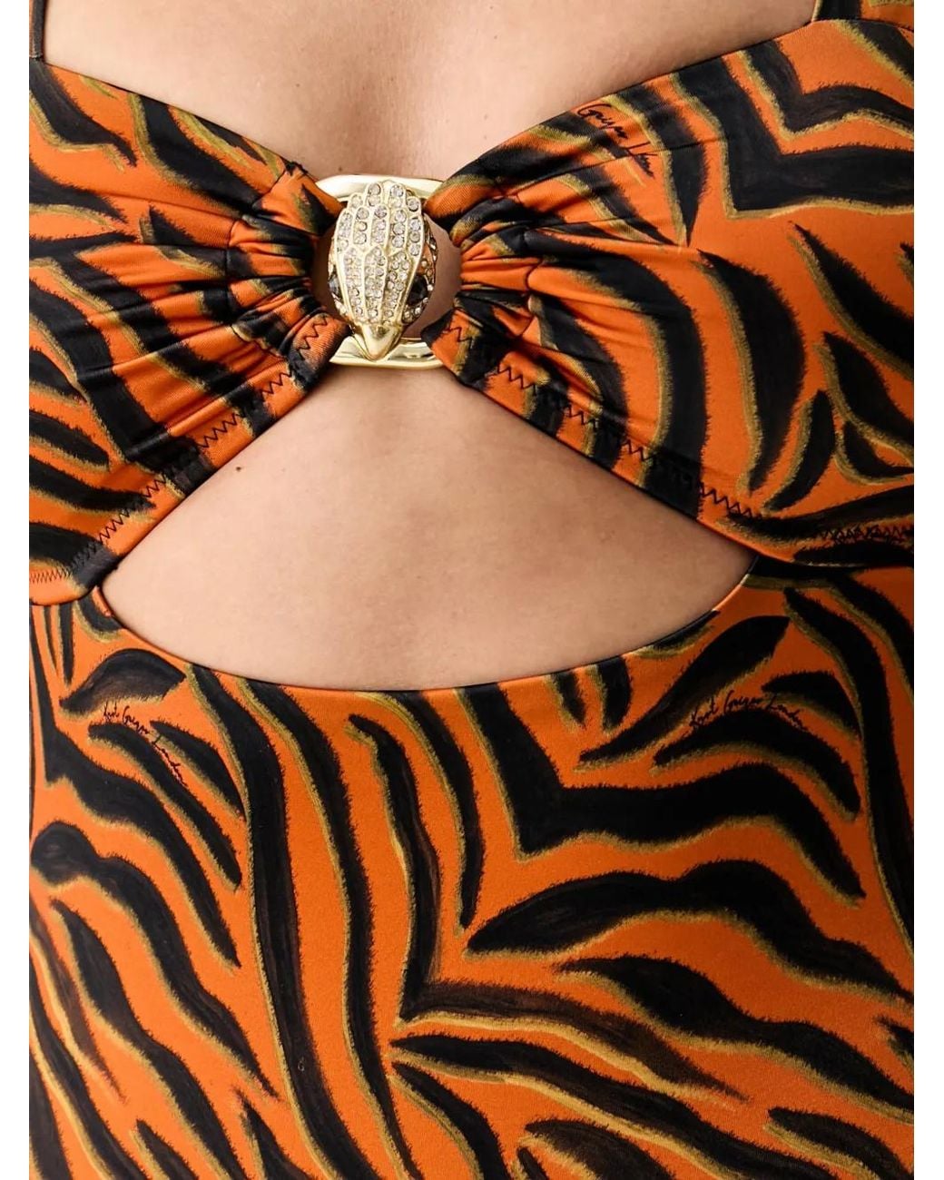 Kurt Geiger Brown Maillot De Bain À Imprimé Tigré