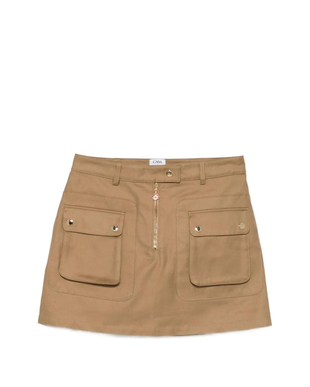 Casablanca Natural Flap-Pocket Mini Skirt