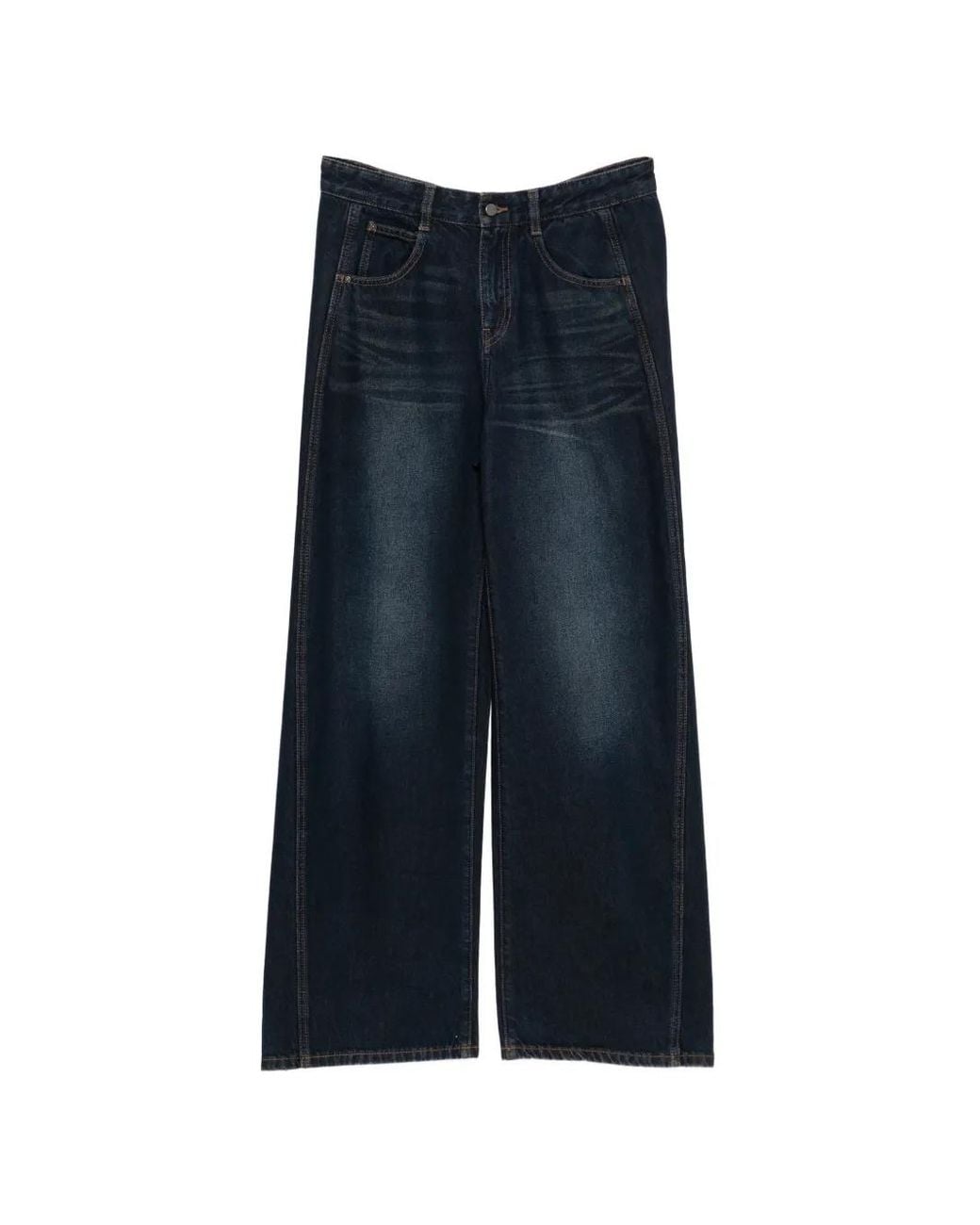 JNBY Blue Cotton Wide-Leg Jeans