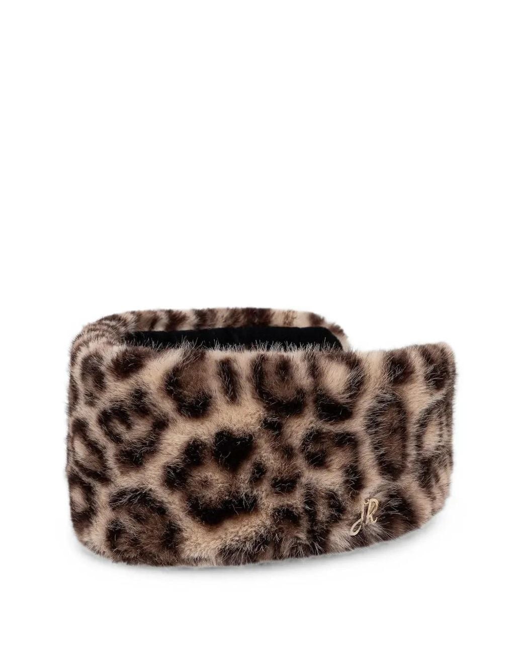 Joseph Ribkoff Brown Leopard-Print Faux-Fur Headband