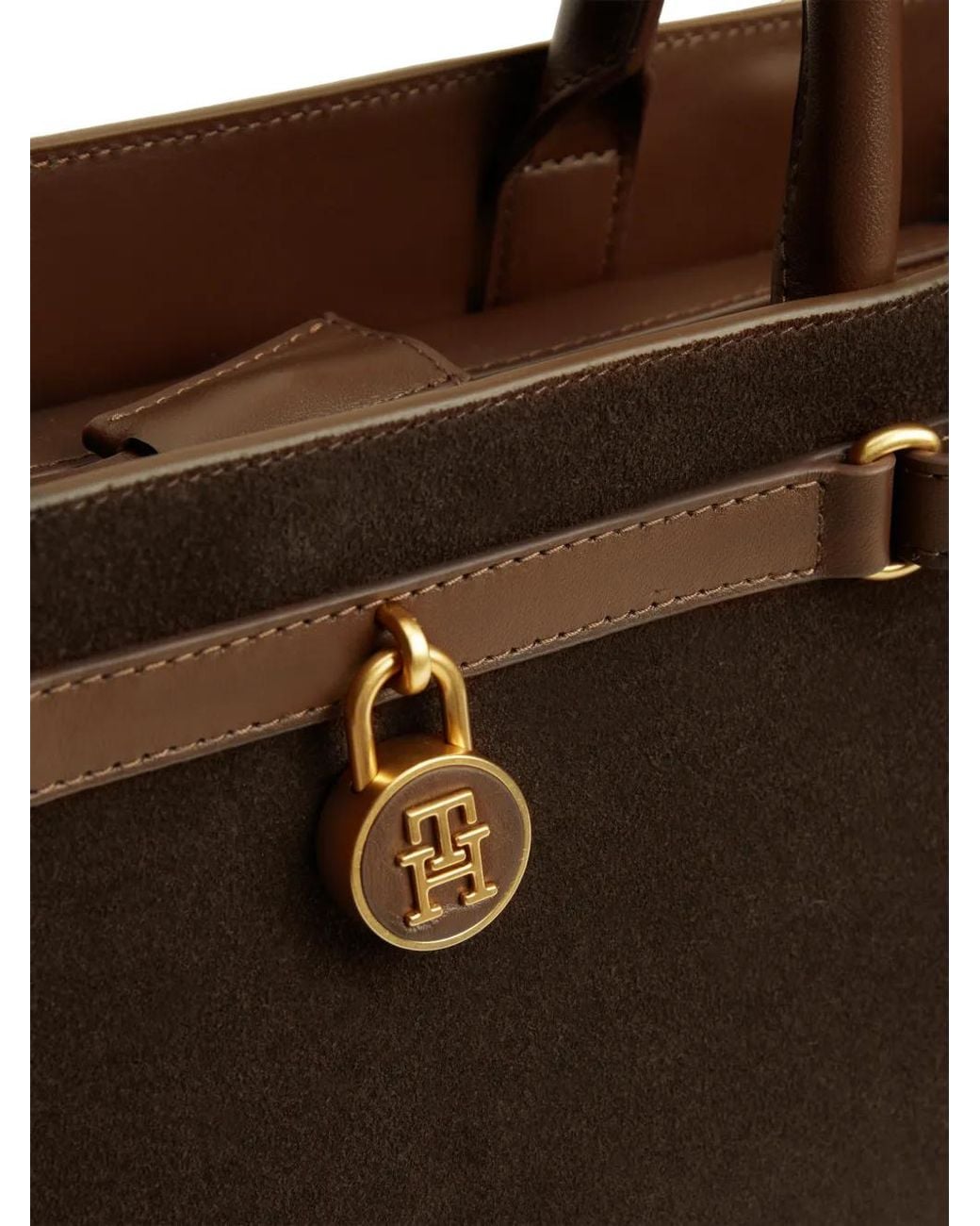 Tommy Hilfiger Brown The American Icon Suede Tote Bag