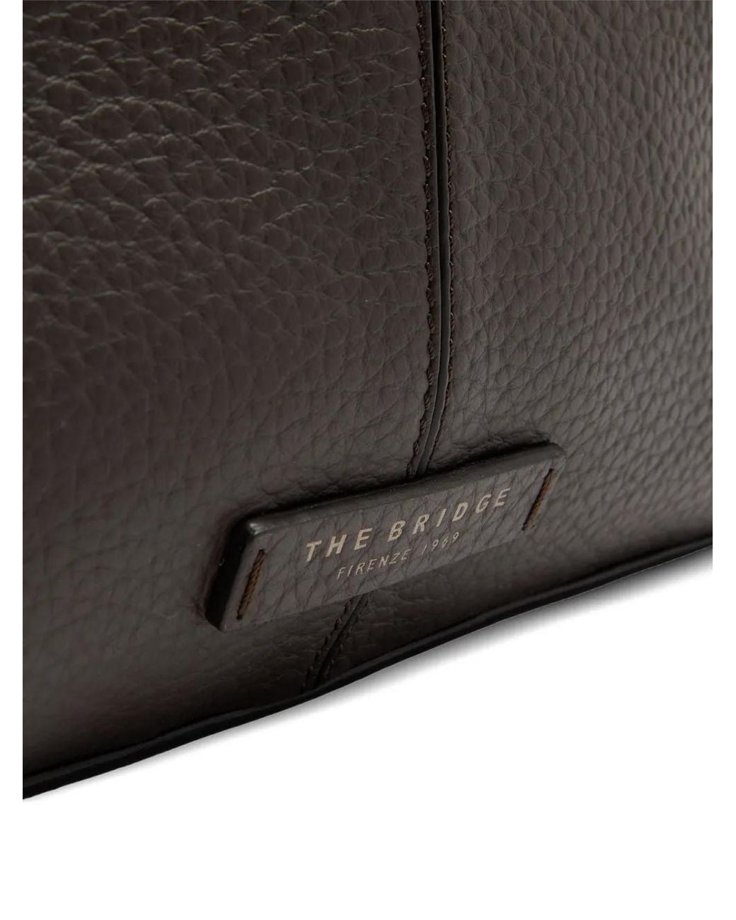 The Bridge Black Manfredi Pebbled Leather Briefcase for men