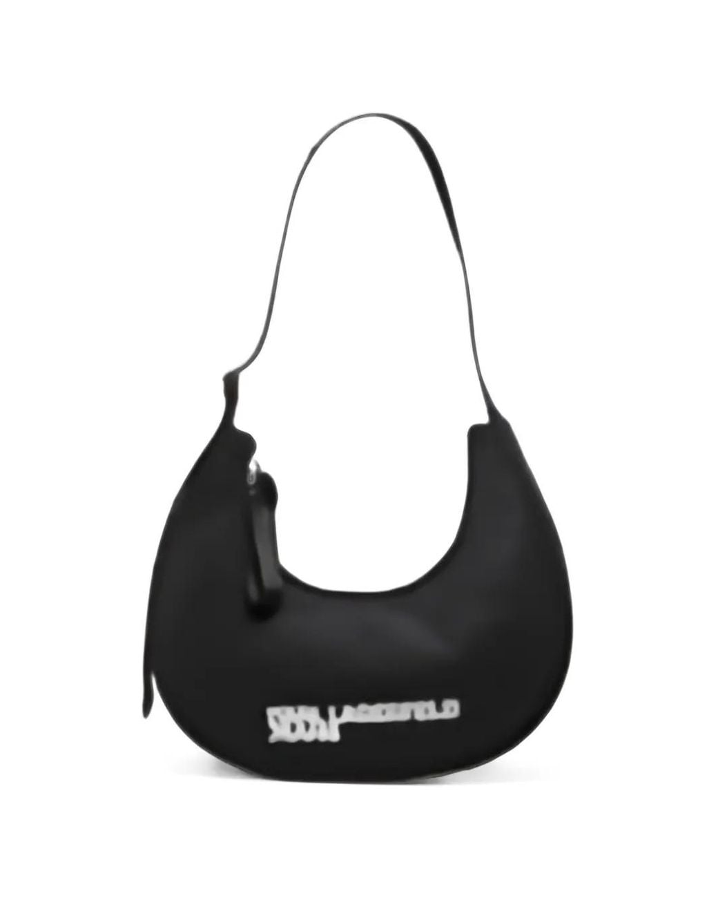 Karl Lagerfeld Black Logo-Print Tote Bag