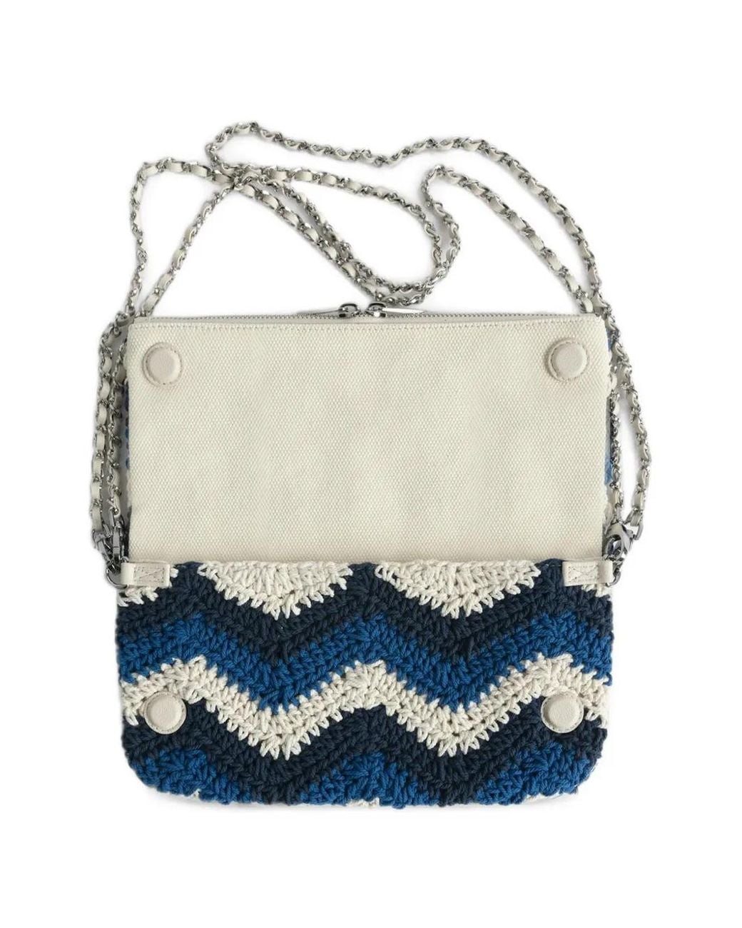 Zadig & Voltaire Blue Rock Crochet Clutch