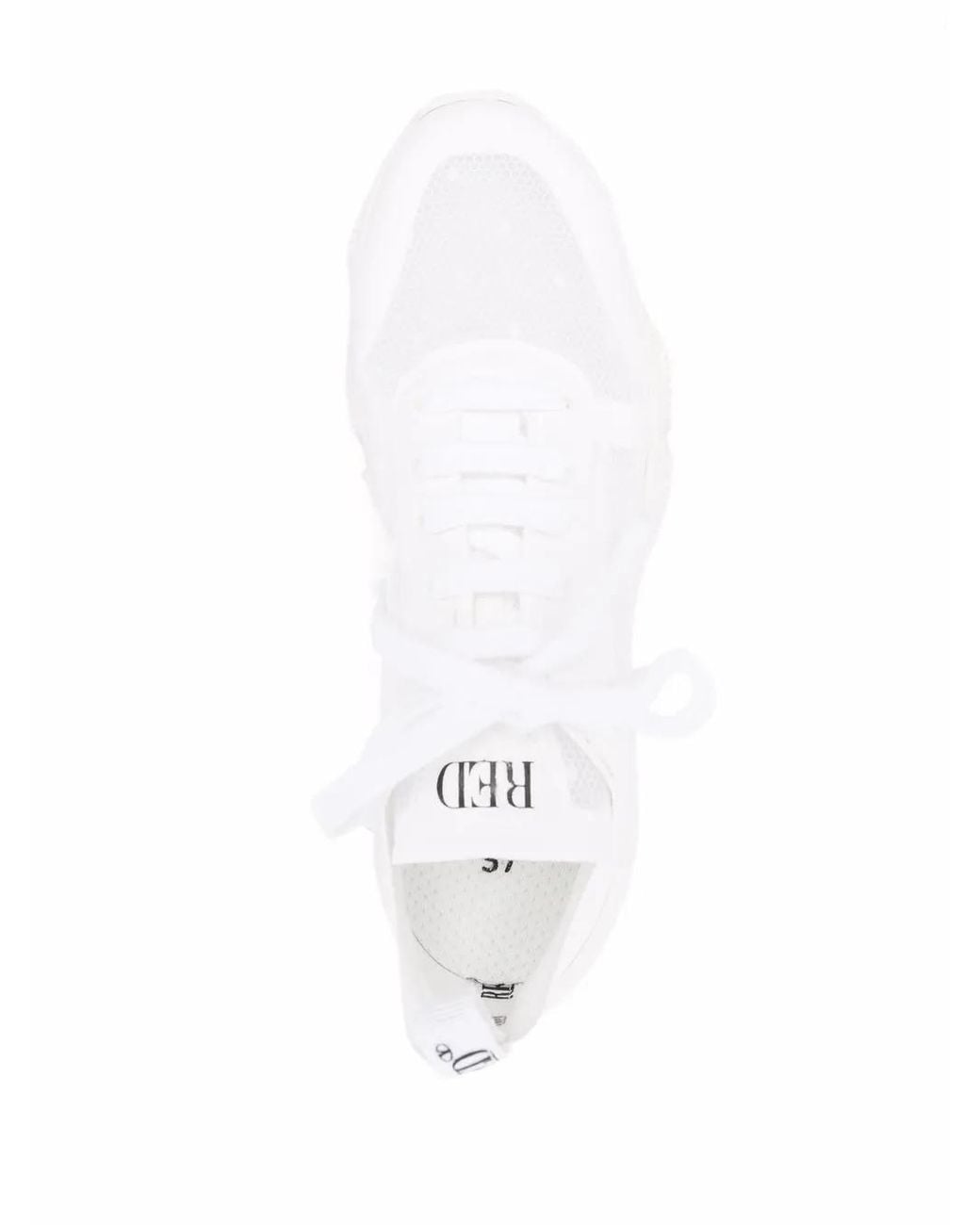 Red(v) White Logo-Print Lace-Up Sneakers