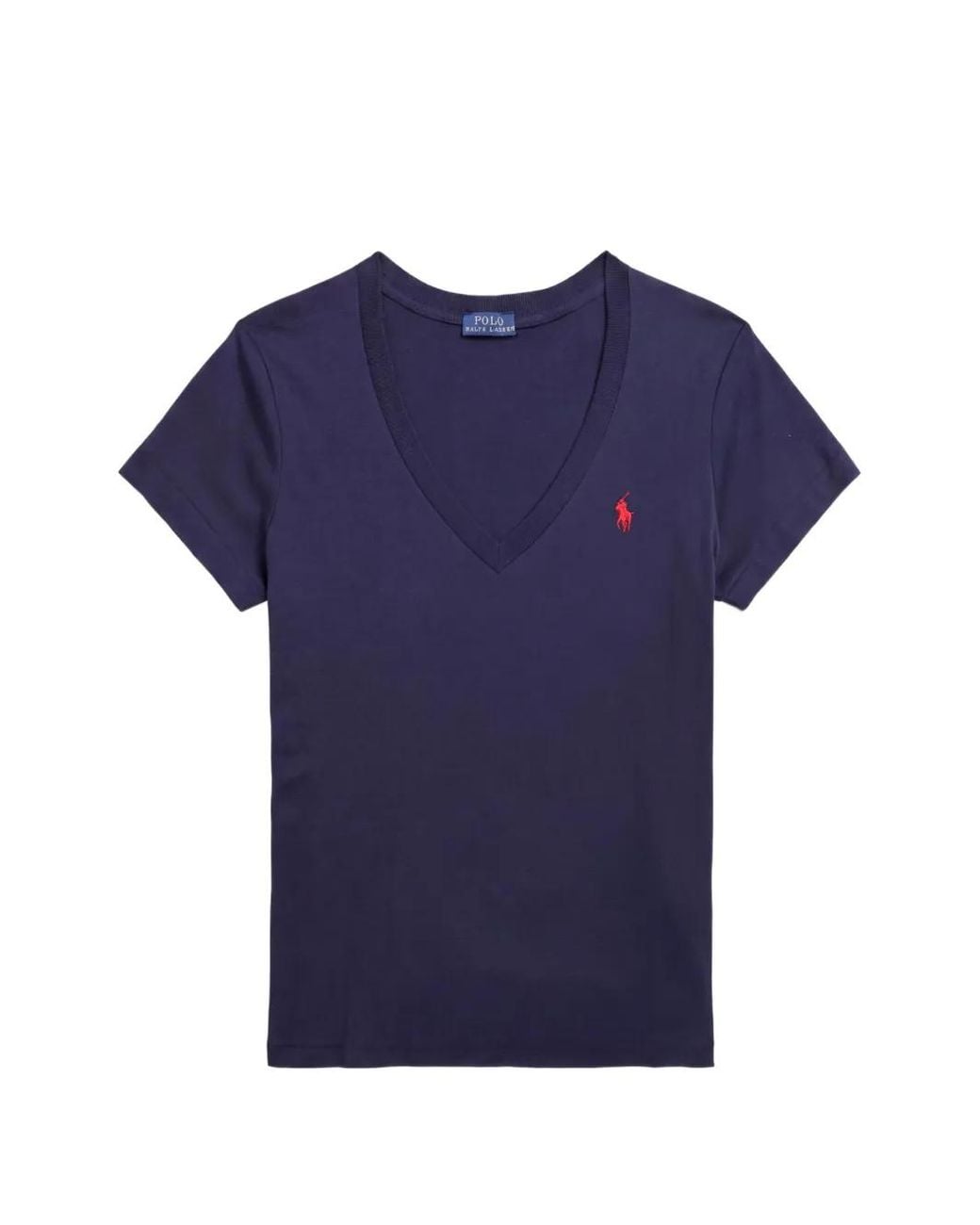 Polo Ralph Lauren Blue Cotton Jersey V-Neck T-Shirt