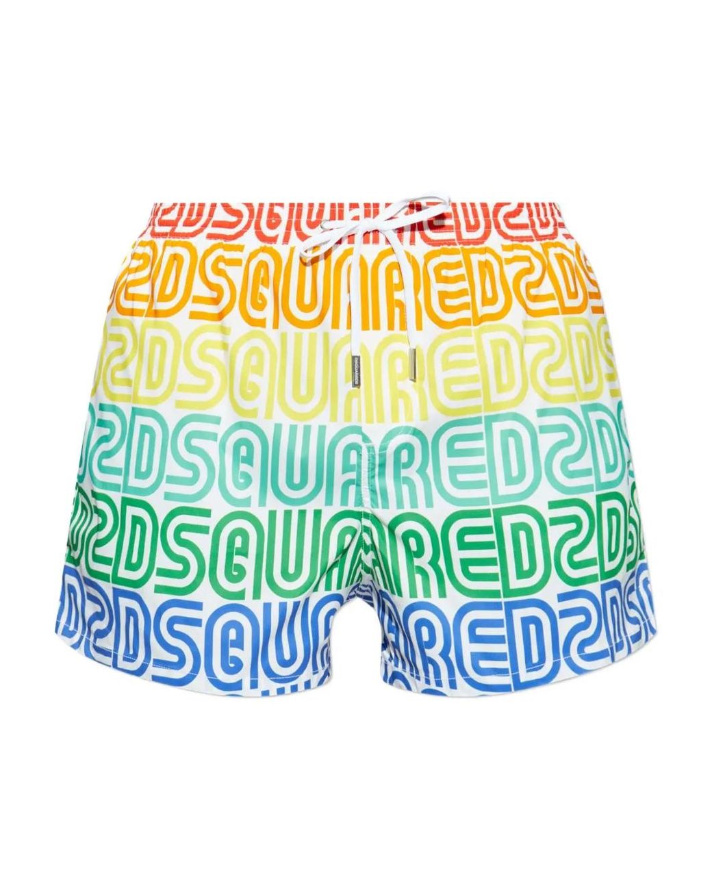 DSquared² Yellow Logo-Print Swim Shorts for men