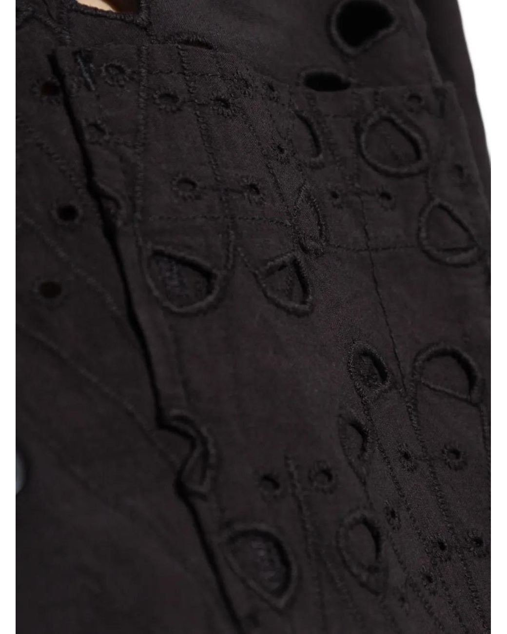 Gestuz Black Cotton Embroidered Shirt