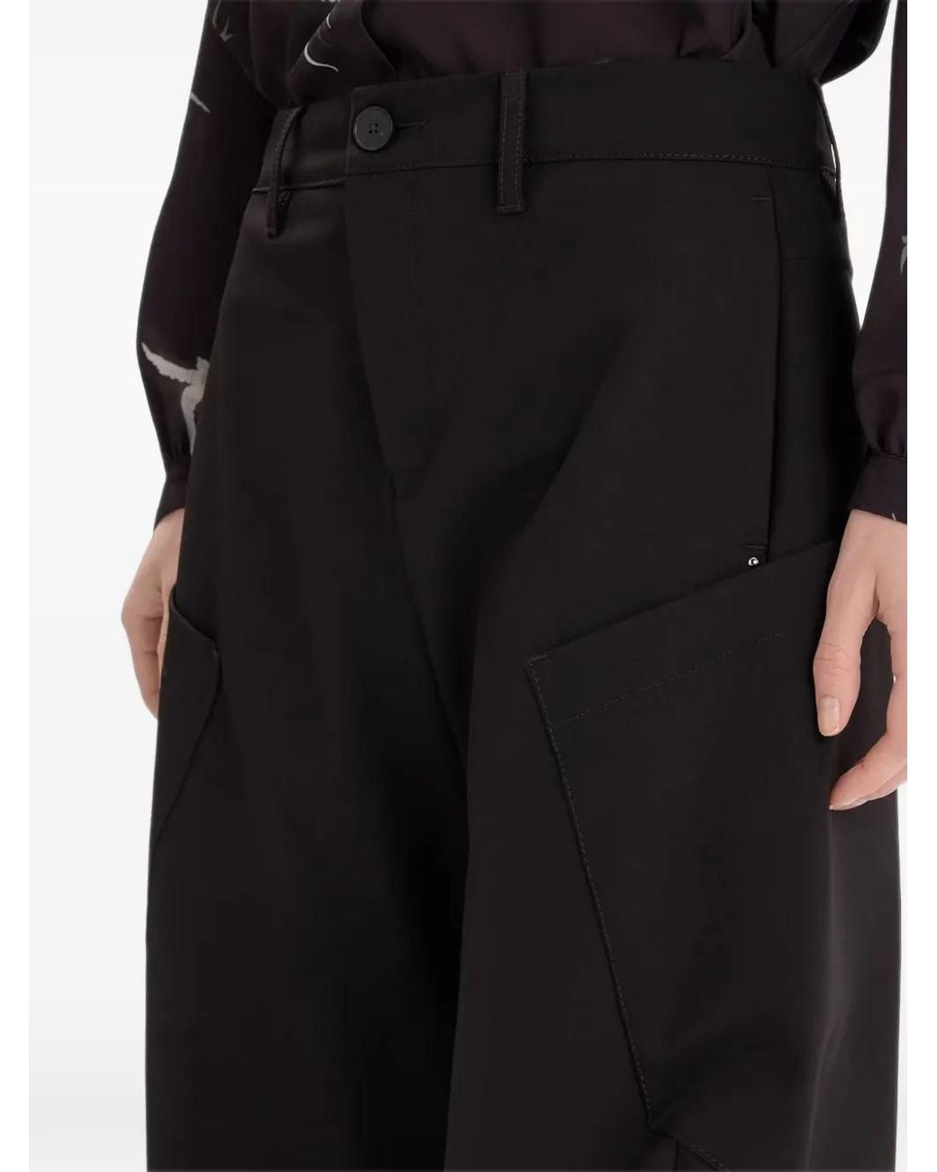 High Blue Grece Panelled Tapered Trousers