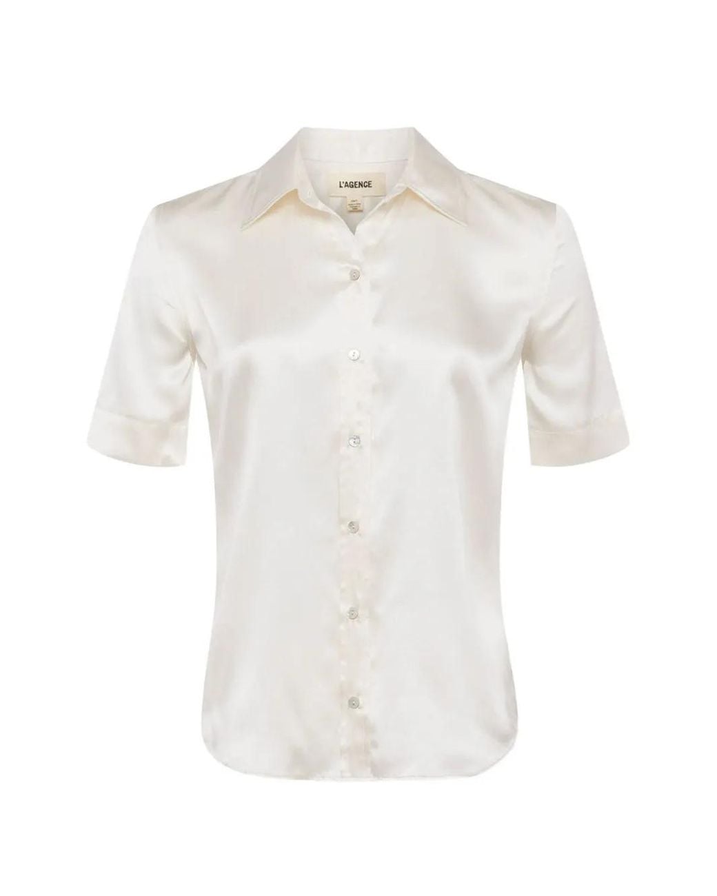 L'Agence White Ellah Short-Sleeve Blouse