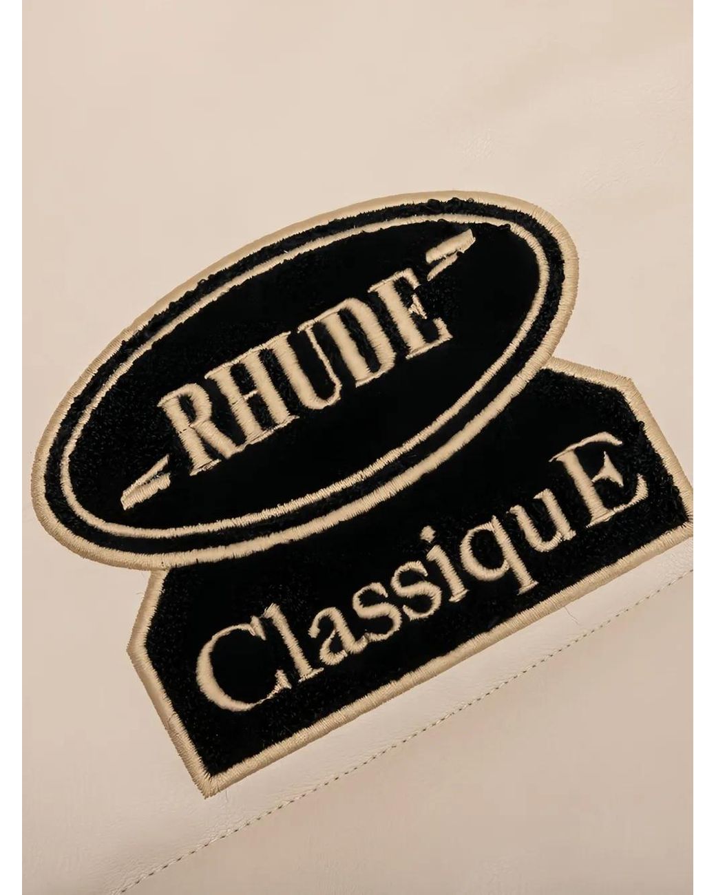 Rhude Natural Embroidered Puffer Jacket for men
