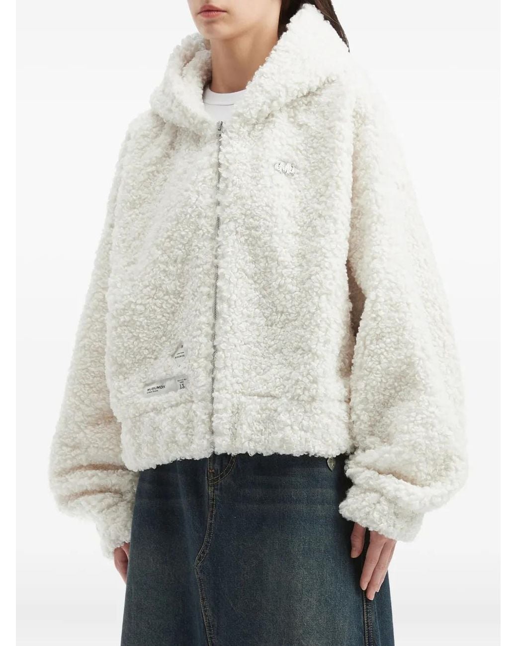 Musium Div. White Hooded Zip Jacket