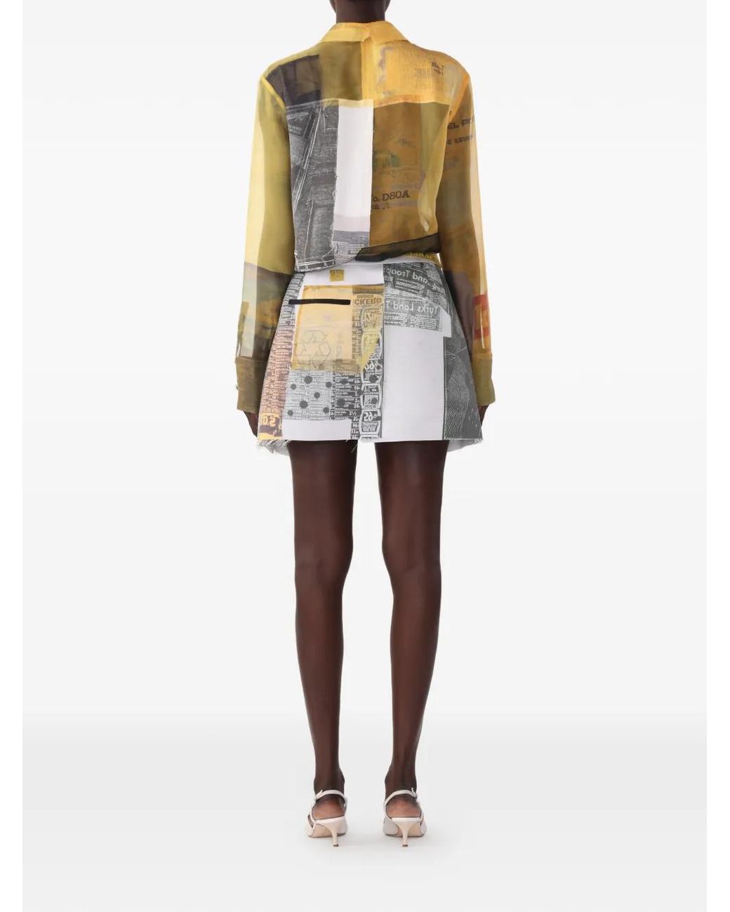 Jason Wu Metallic X Robert Rauschenberg Long-Sleeve Collage Shirt