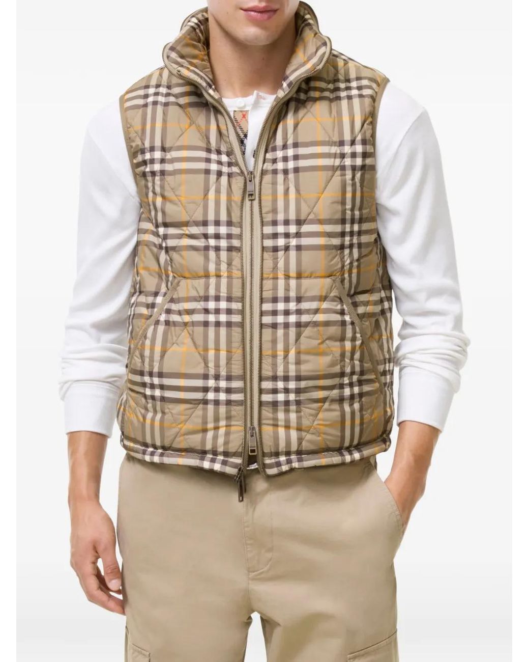 Burberry Natural Veste En Sergé De Coton Avec Doublure Gilet Zippé for men