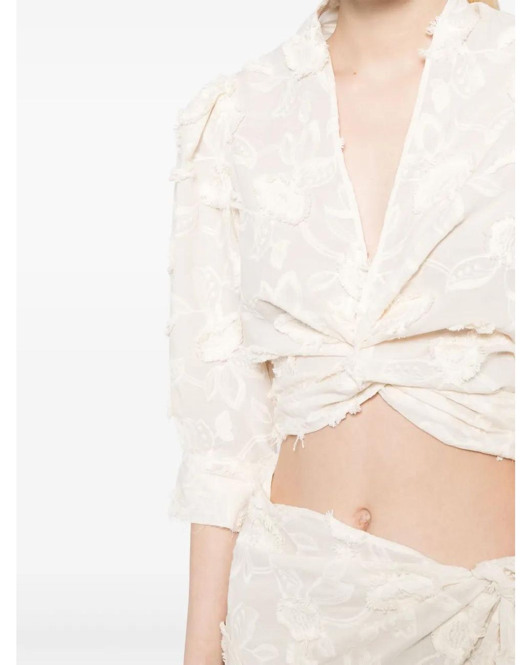 JBQ White Kali Embroidered Crop Rop