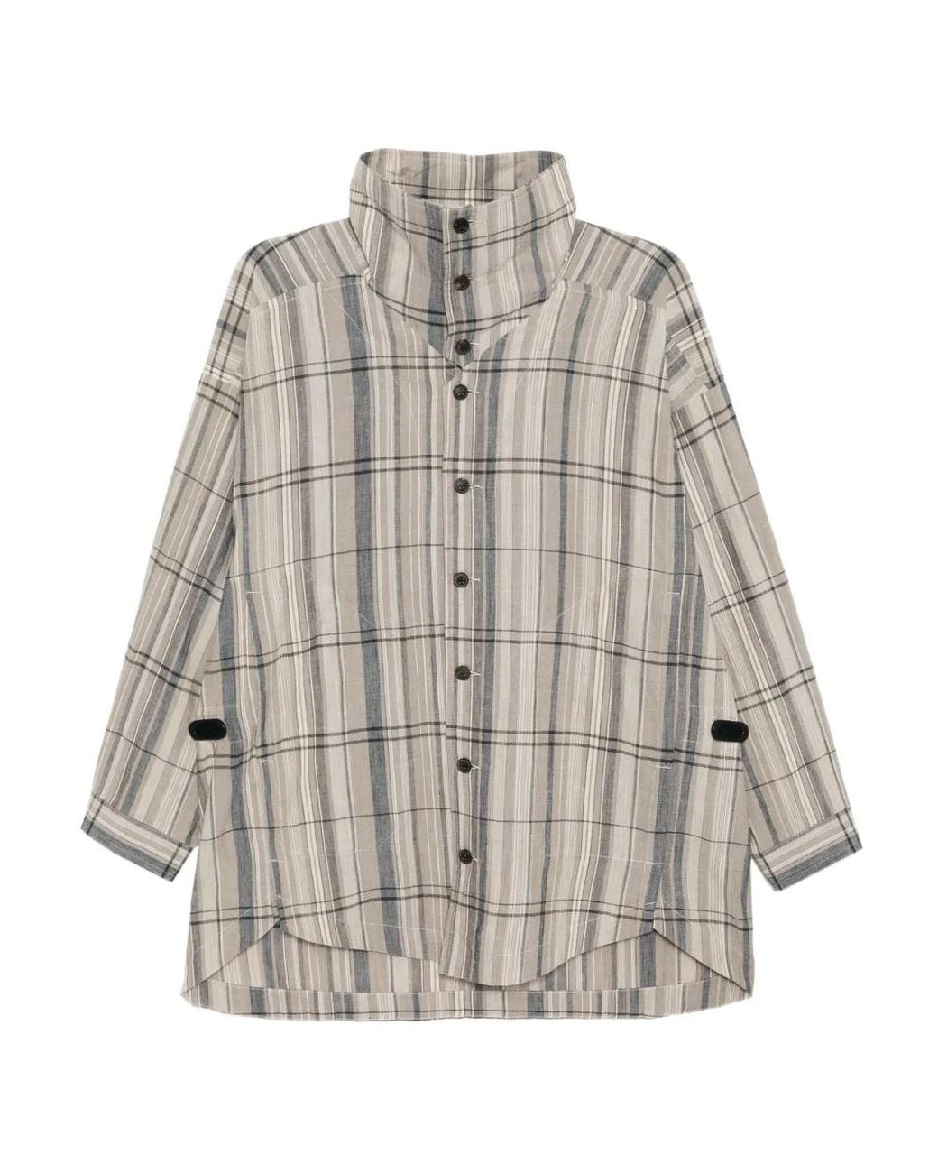 Jan Jan Van Essche White Madras Checked Shirt for men