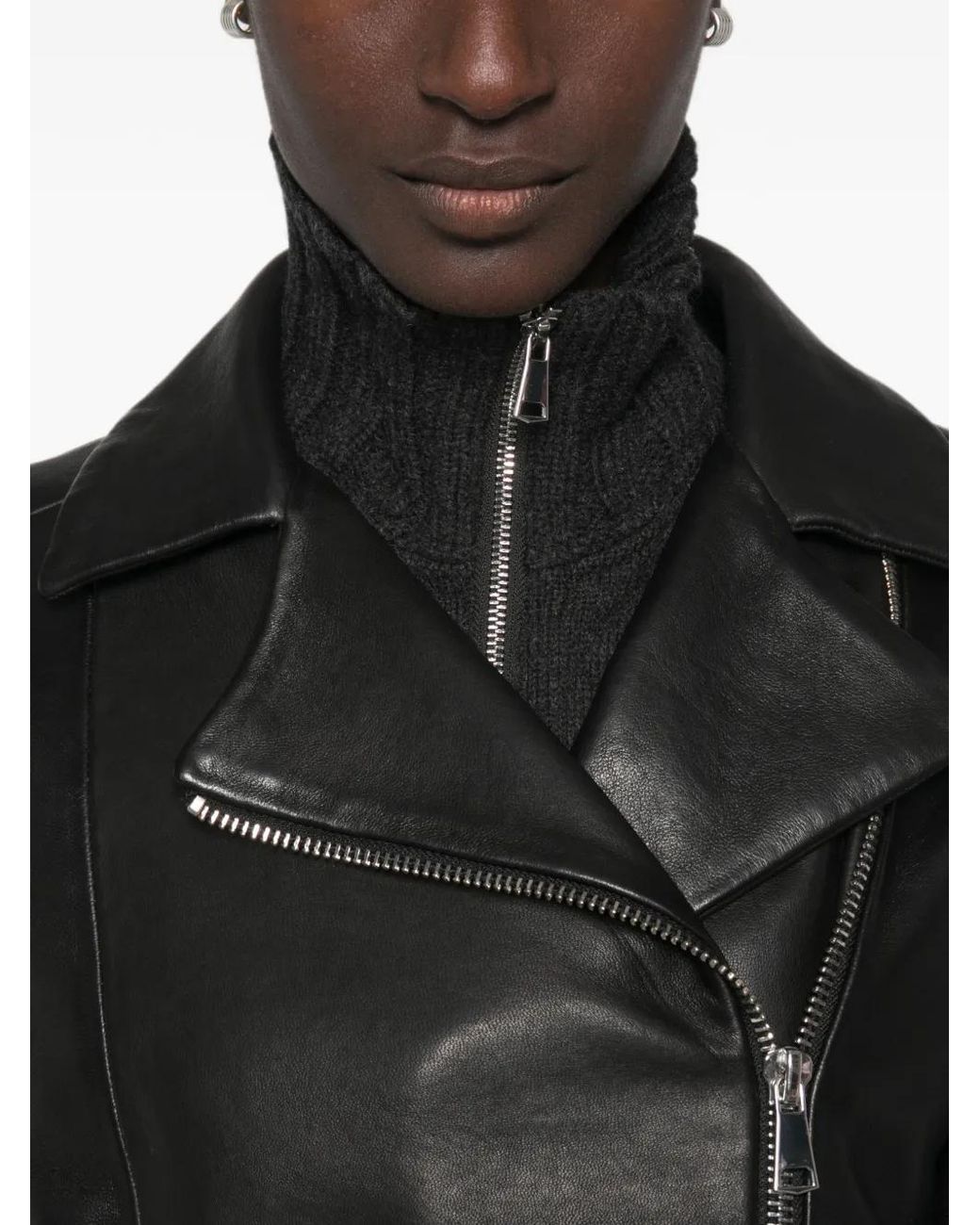 The Jackie Leathers Black Layered Leather Jacket