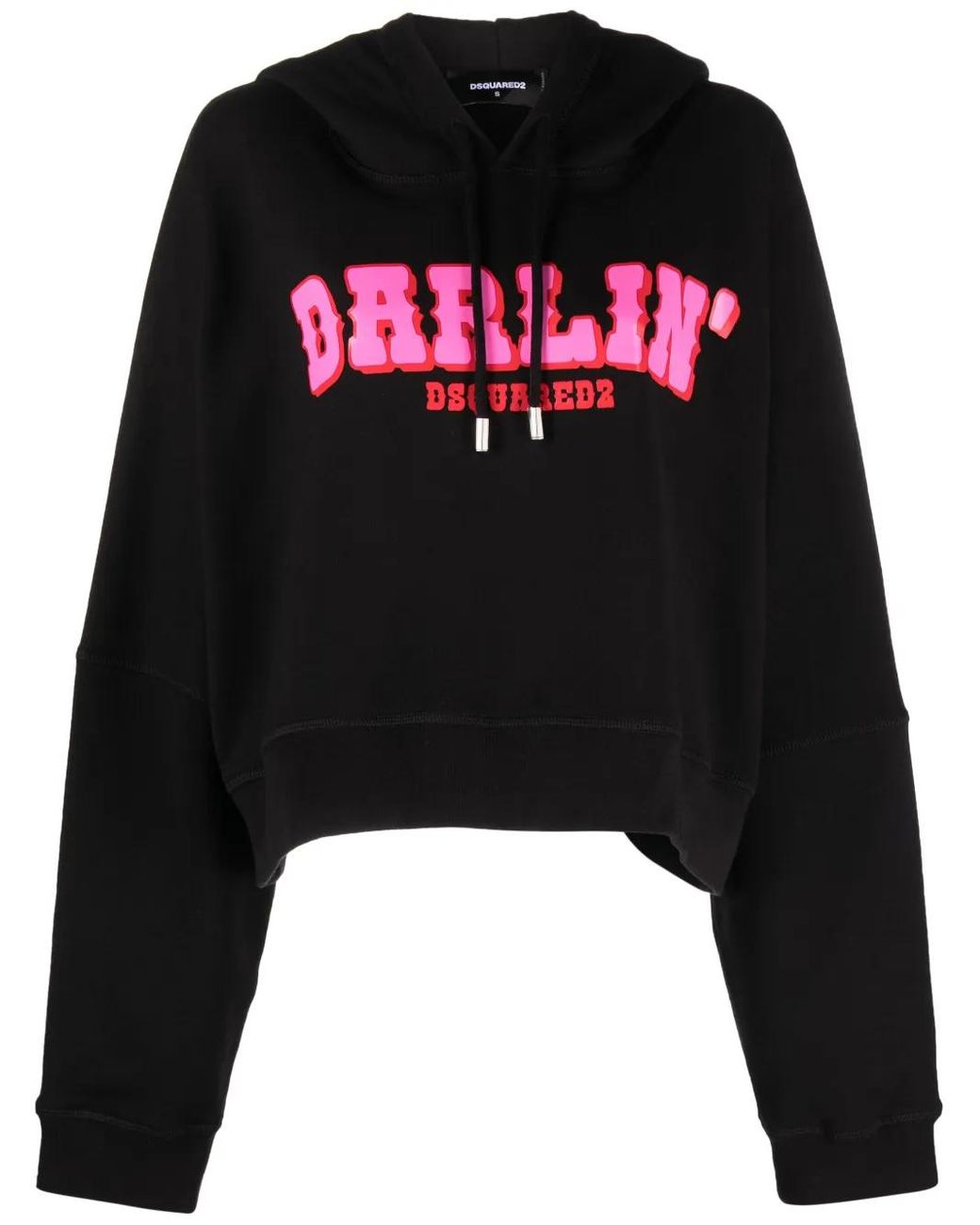 DSquared² Black Darlin' Logo-Print Cotton Hoodie