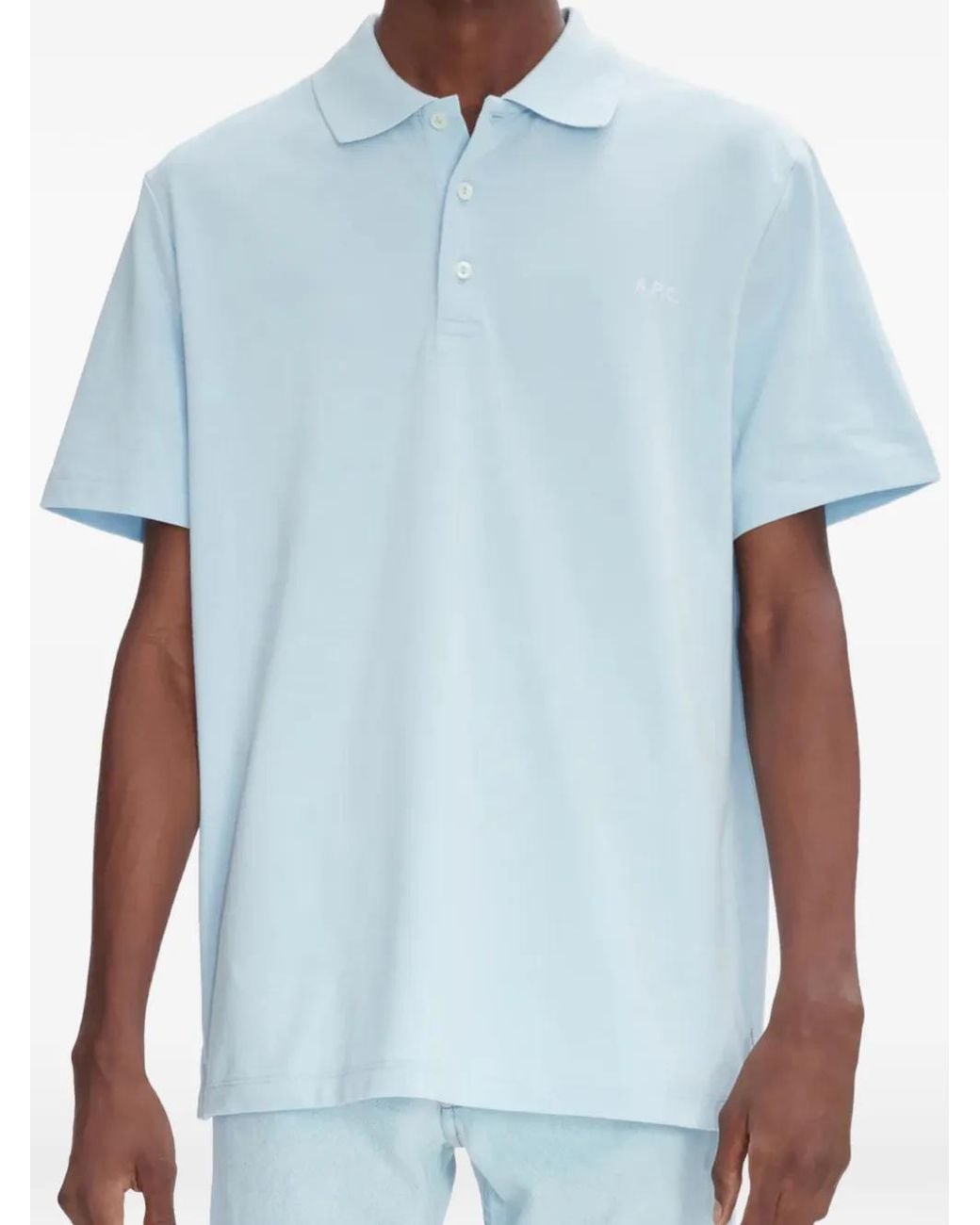 A.P.C. Blue Cotton Polo Shirt for men