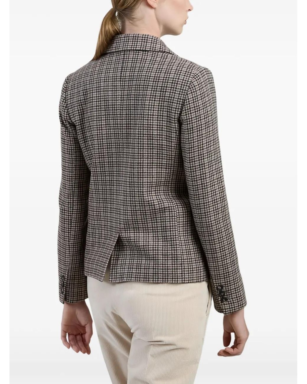 Eleventy Gray Blazer Croisé À Motif Pied-De-Poule