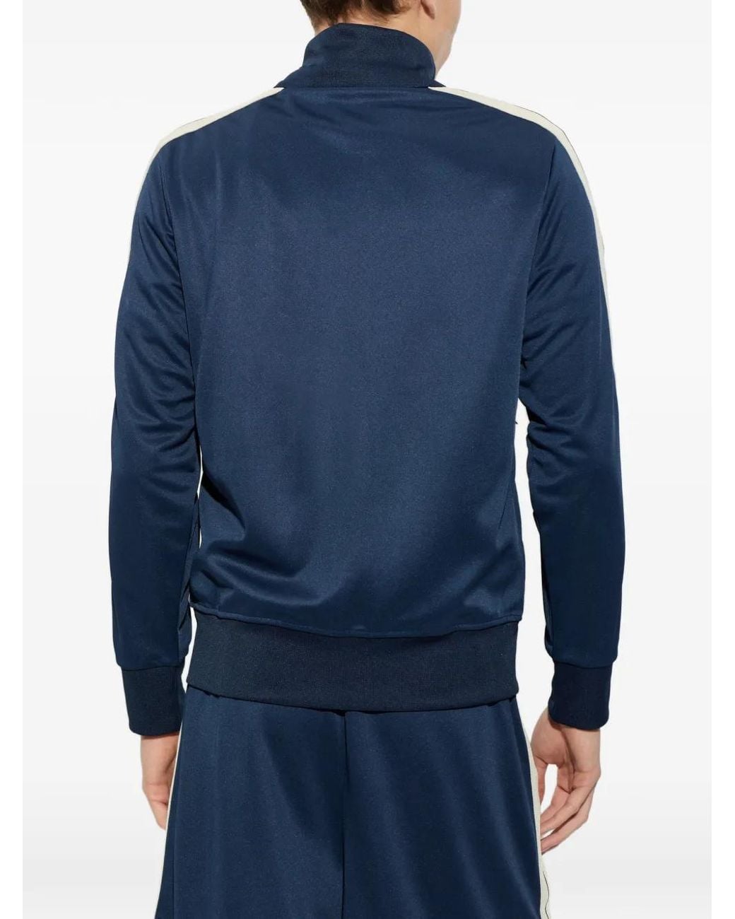 Palm Angels Blue Side-Stripe Sweatshirt for men
