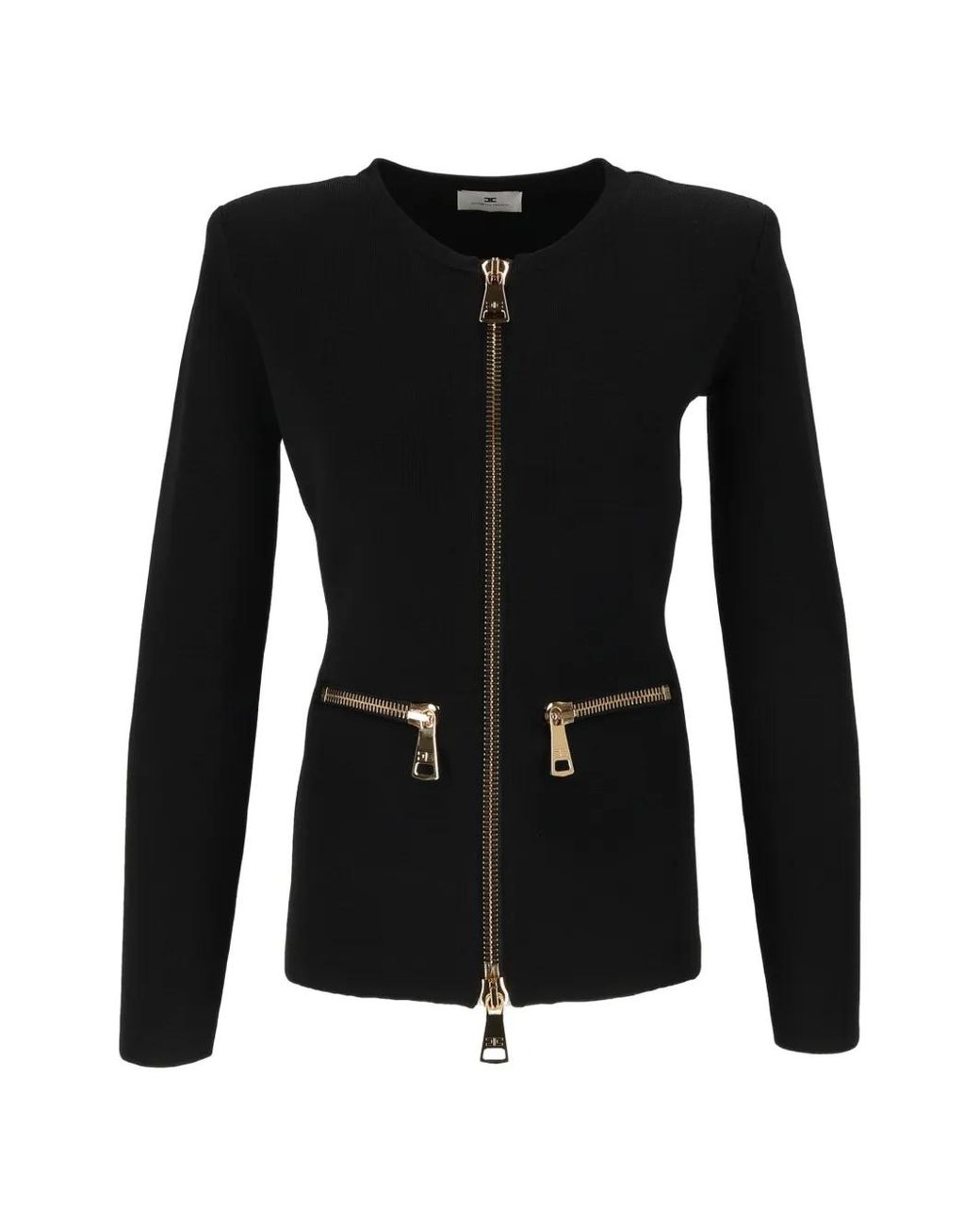 Elisabetta Franchi Black Zipped Cardigan