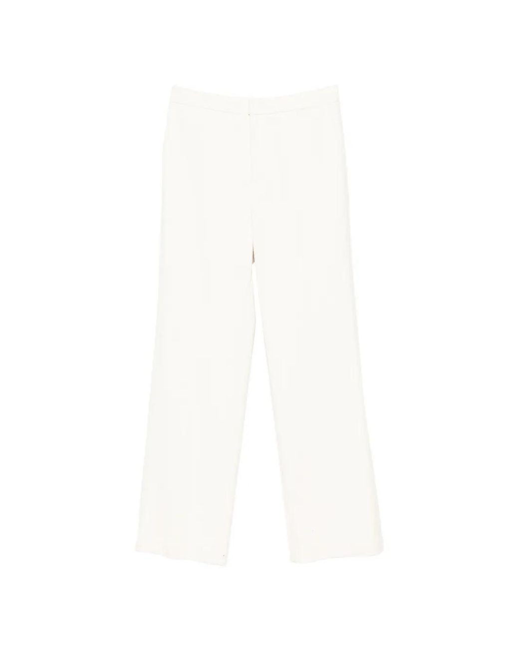 James Perse White Brushed Knit Trousers