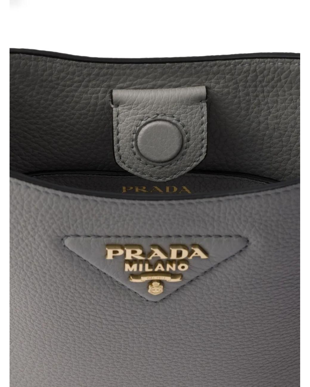 Prada Gray Mini Leather Shoulder Bag