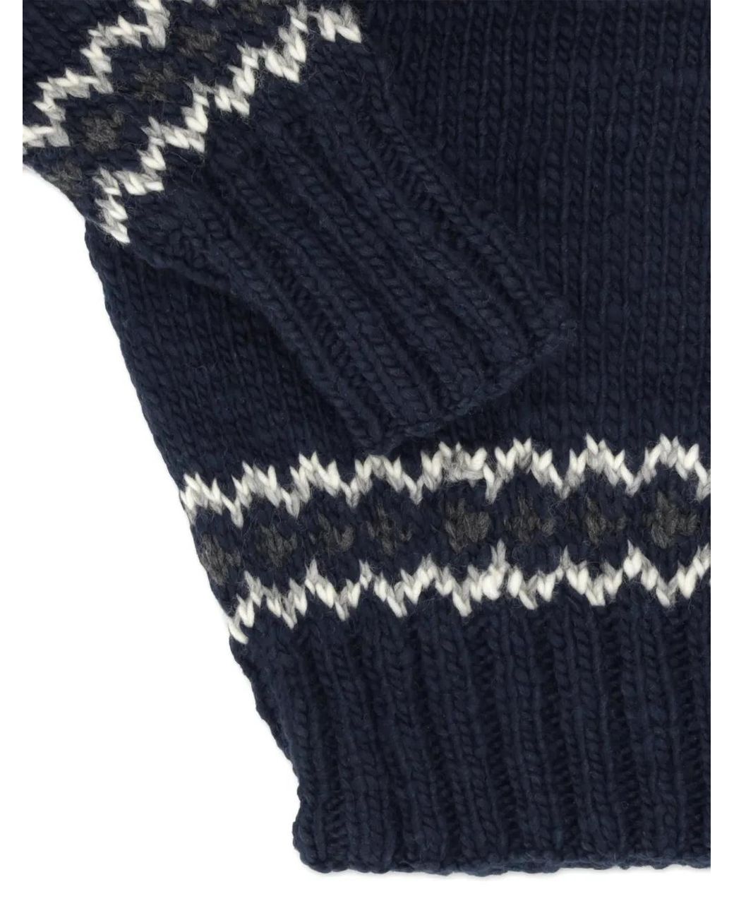 Fortela Blue Patterned Sweater for men