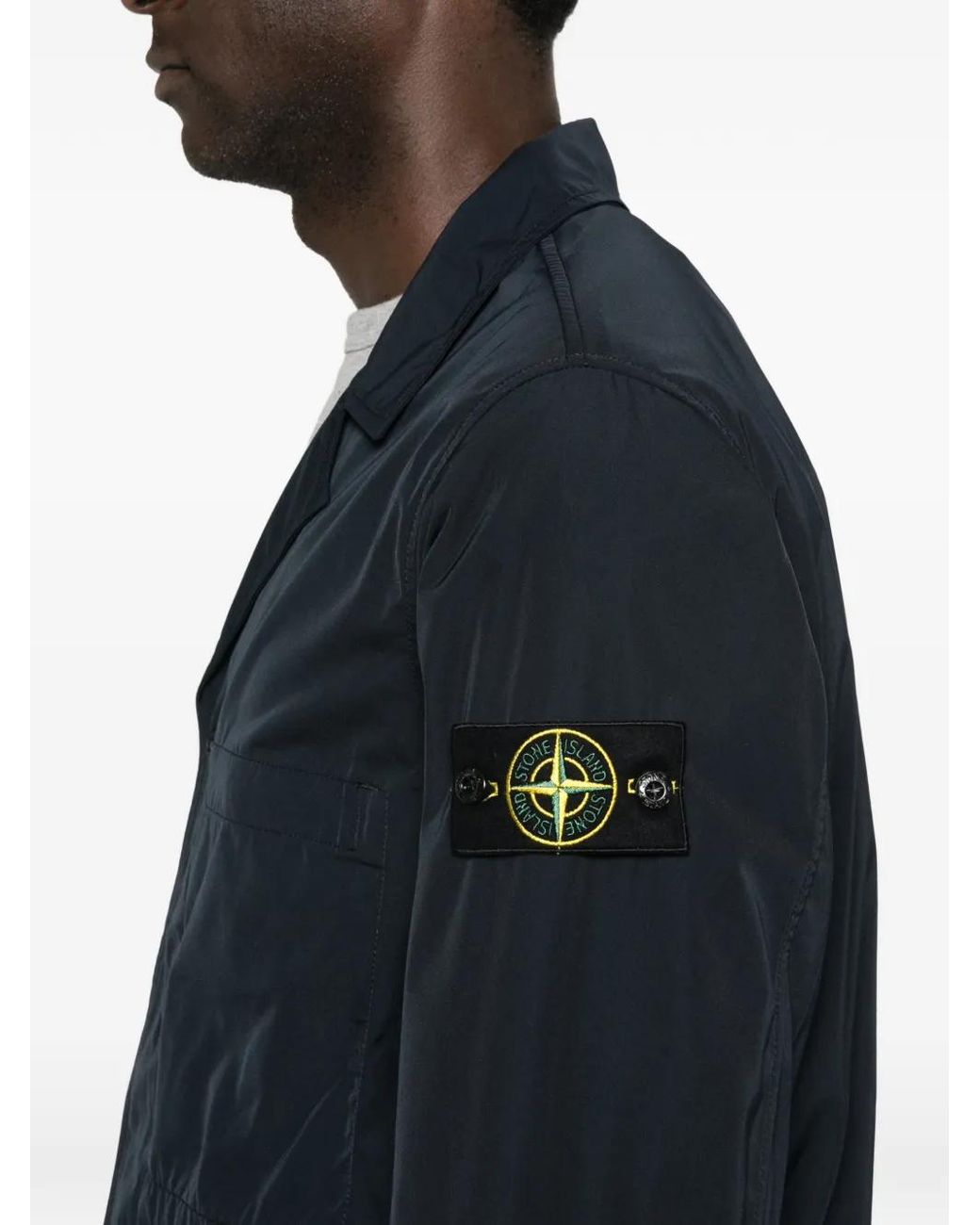 Stone Island Black Blazer A100001 En Sergé for men