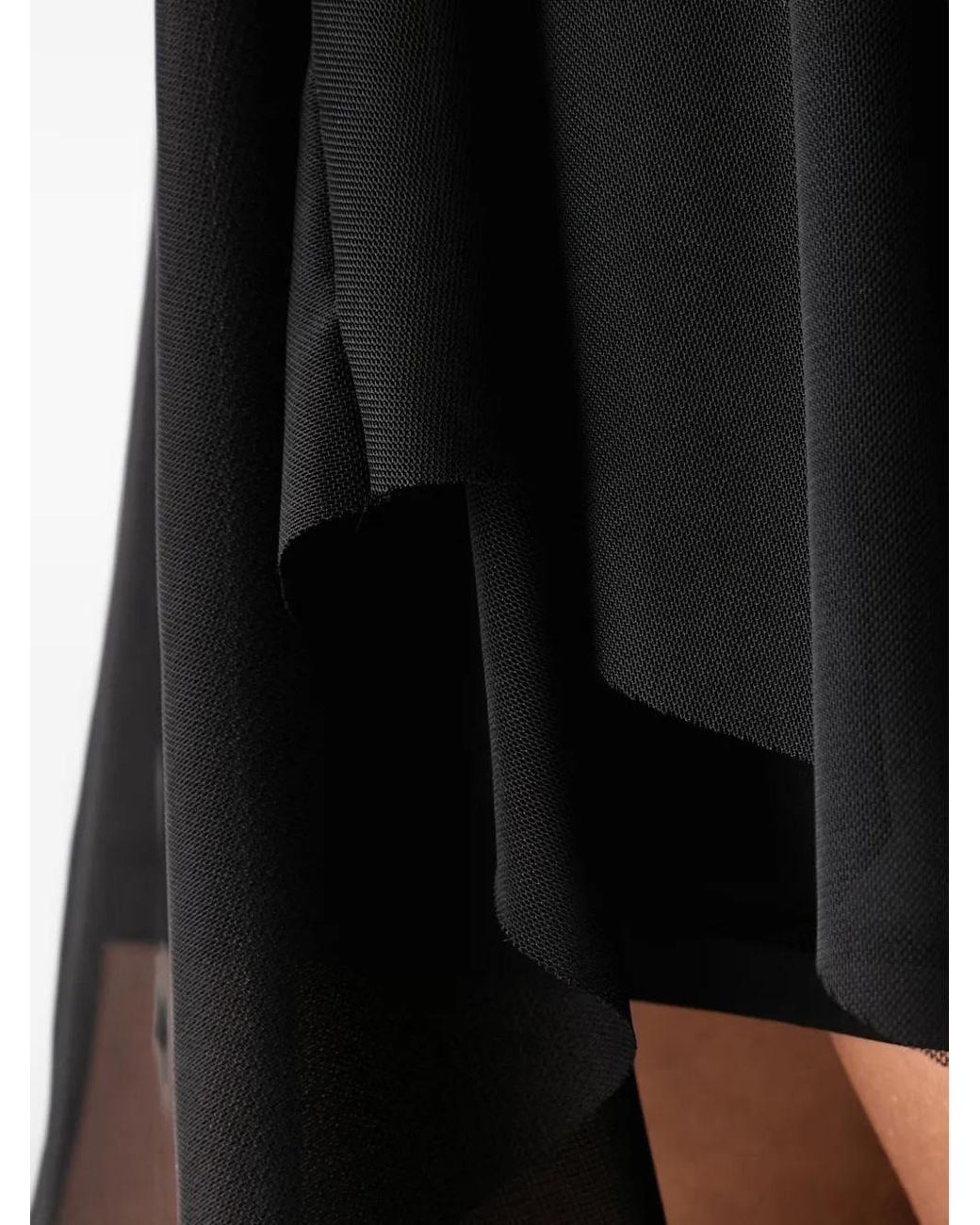 AllSaints Black Loria Asymmetric Mesh-Panelled Asymmetric Dress