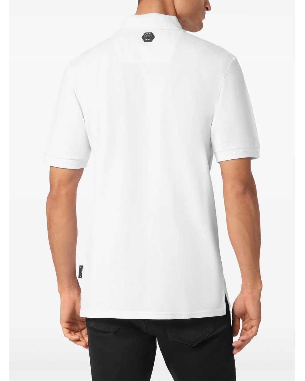 Philipp Plein White Cars Racing Polo Shirt for men