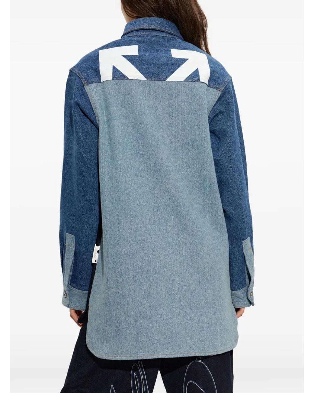 Off-White c/o Virgil Abloh Blue Arrows-Print Denim Shirt