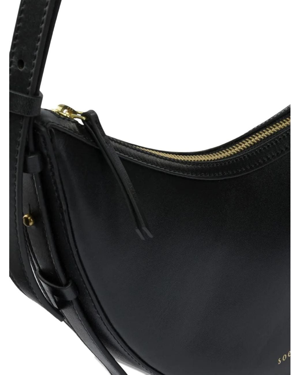 Soeur Black Mini Wino Curved Shoulder Bag