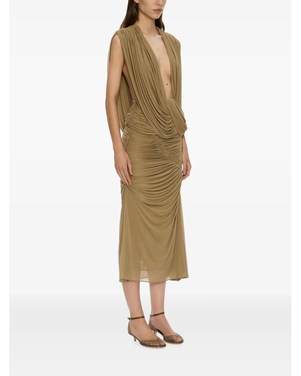 Christopher Esber Green Ripple Draped Top