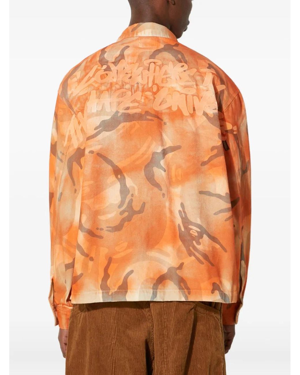 Aape By A Bathing Ape Orange Surchemise Camo À Fermeture Zippée for men