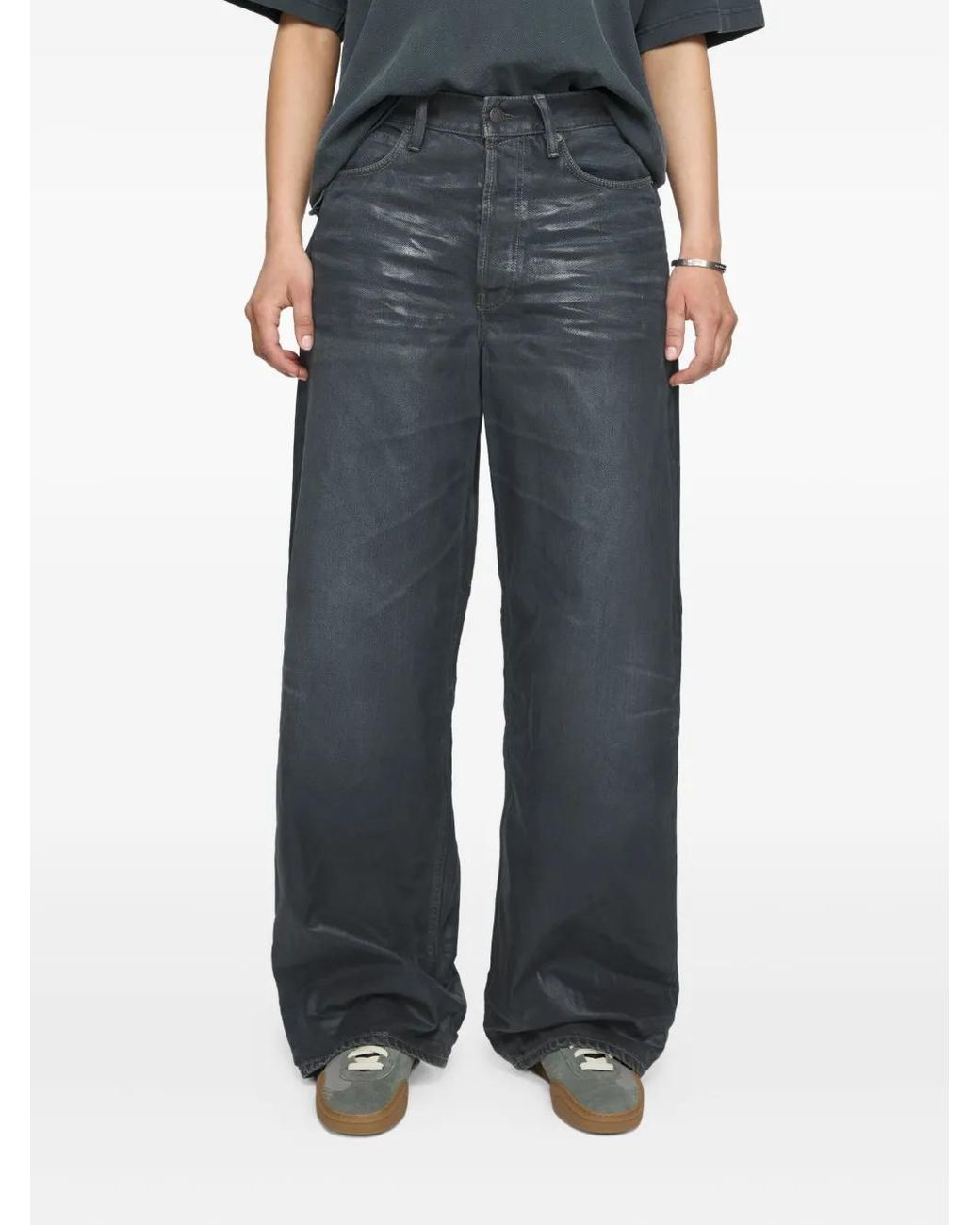 Acne Blue 1981 Logo-Patch Jeans for men