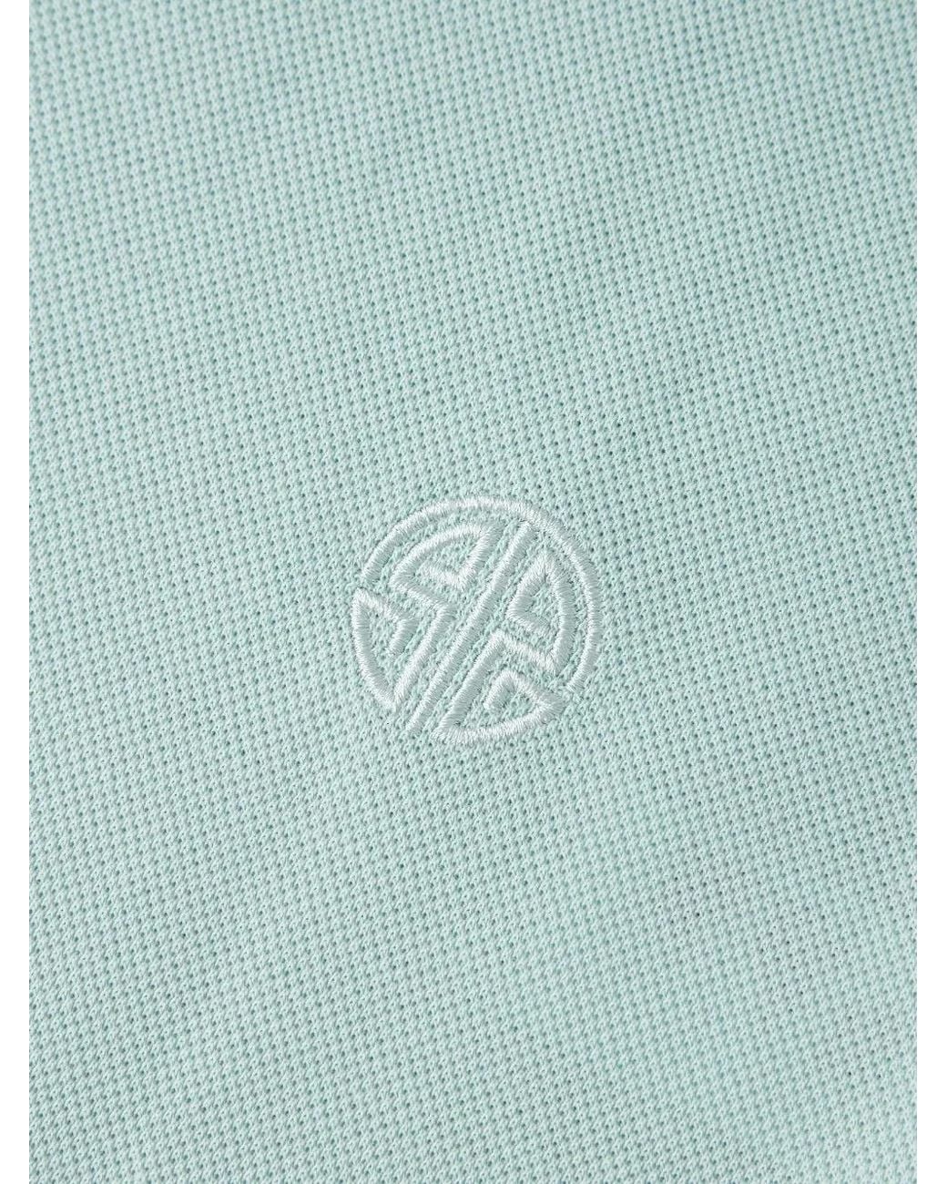 Shanghai Tang Blue Shou Frog-Button Piqué Polo Top