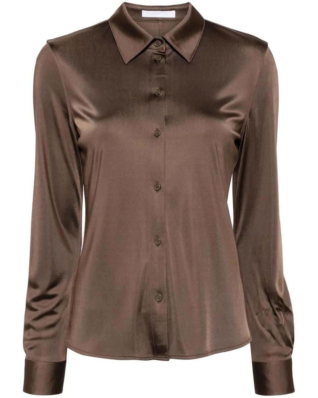 Helmut Lang Brown Button-Up Shirt