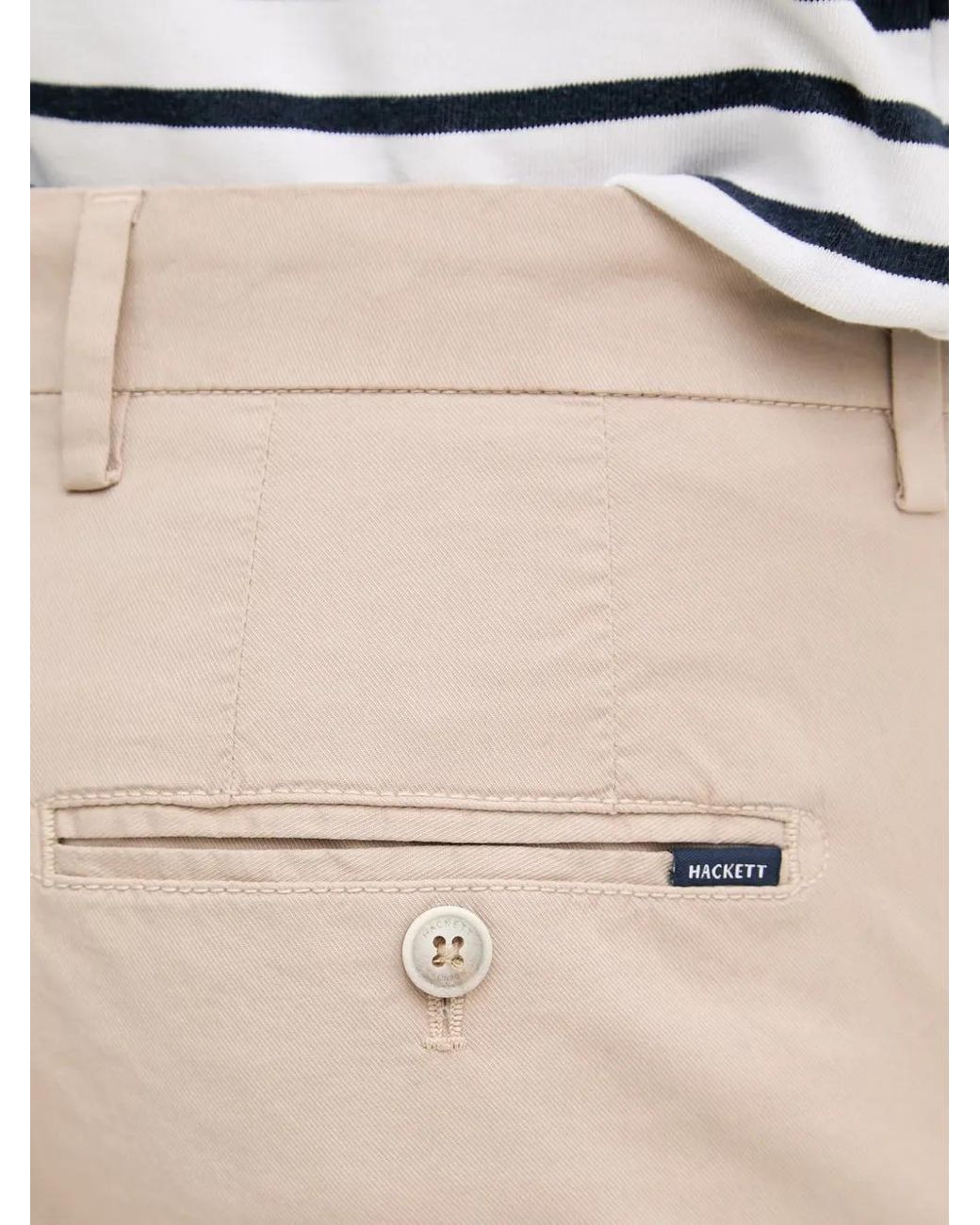 Hackett Natural Belt-Loops Logo-Patch Trousers for men