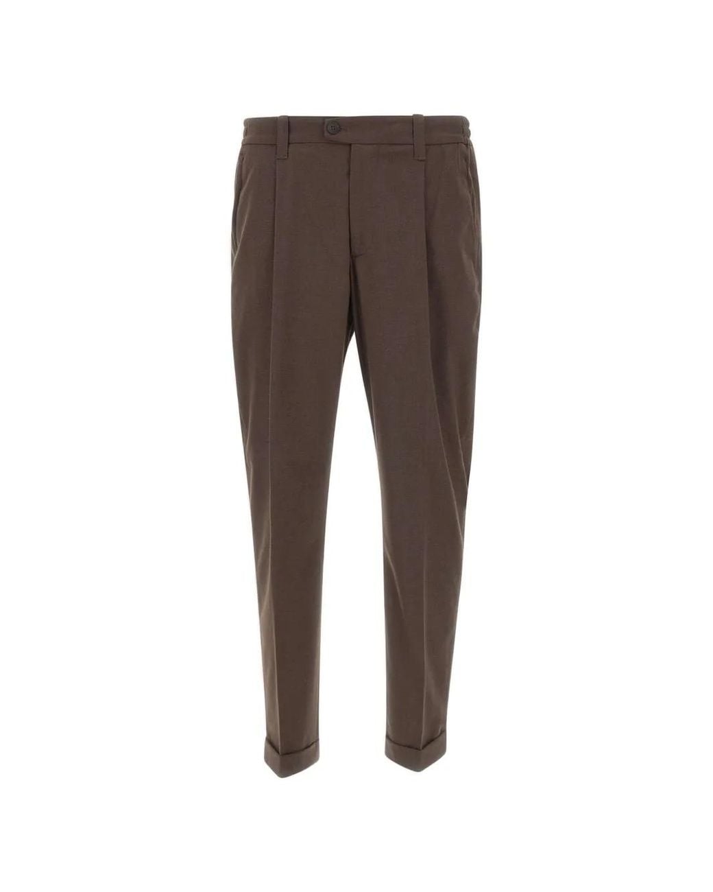 Devore Gray Pleated-Detail Trousers for men