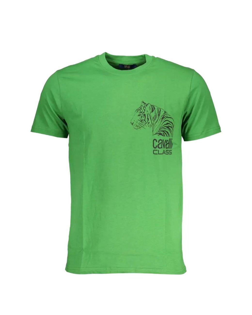 Roberto Cavalli Green Tiger-Print T-Shirt for men