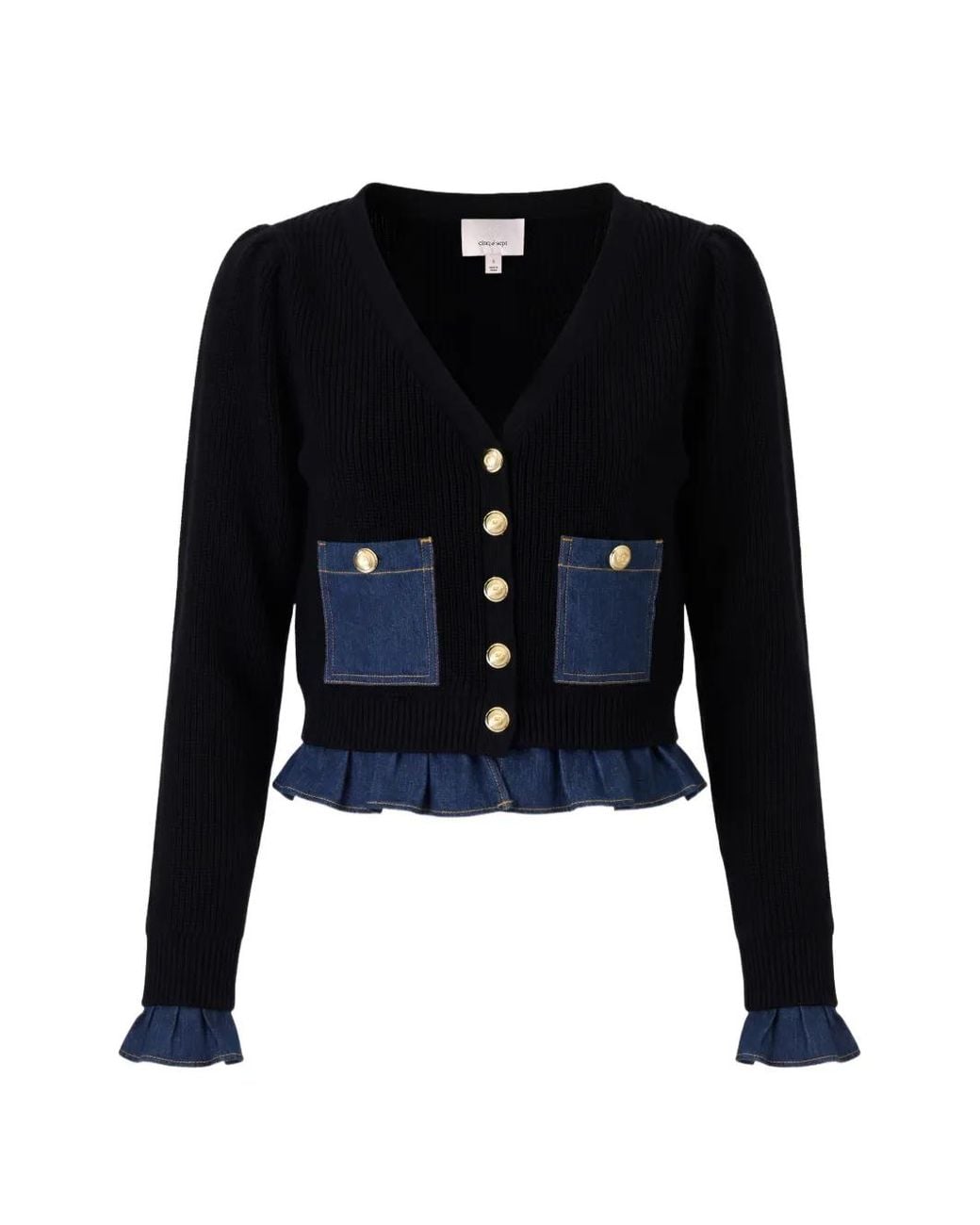 Cinq À Sept Blue Lilly V-Neck Cardigan