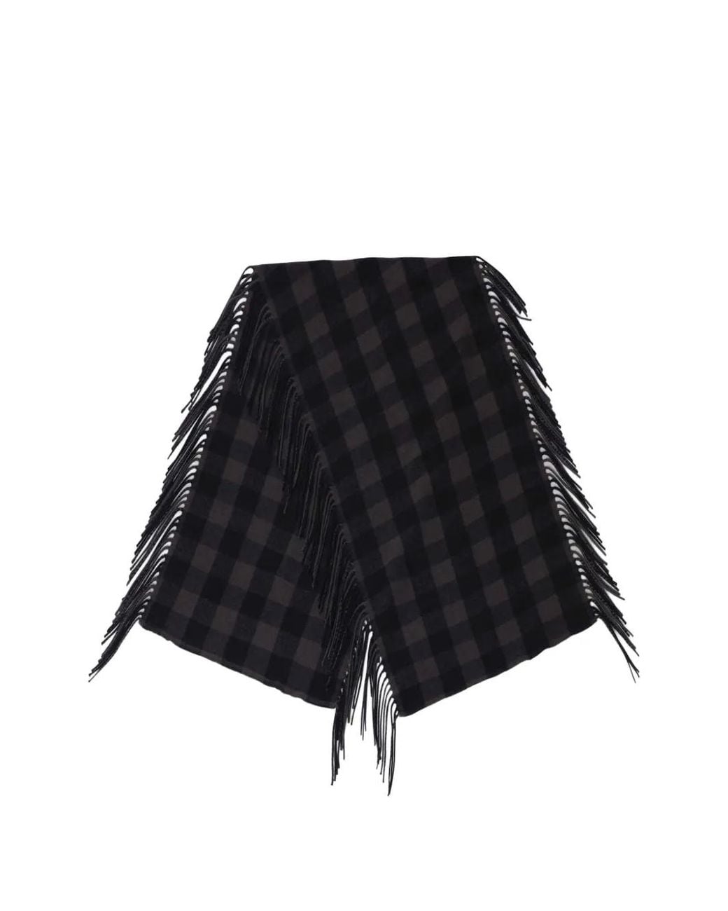 Sciarpa A Quadri Con Frange di Destin in Black